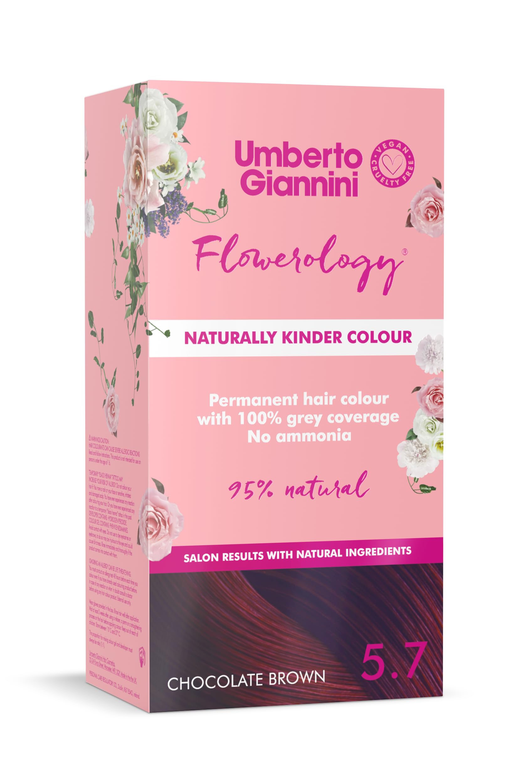 Flowerology Naturally Kinder Vegan Hair Colour (Chocolate Brown, 5.7 50ml)