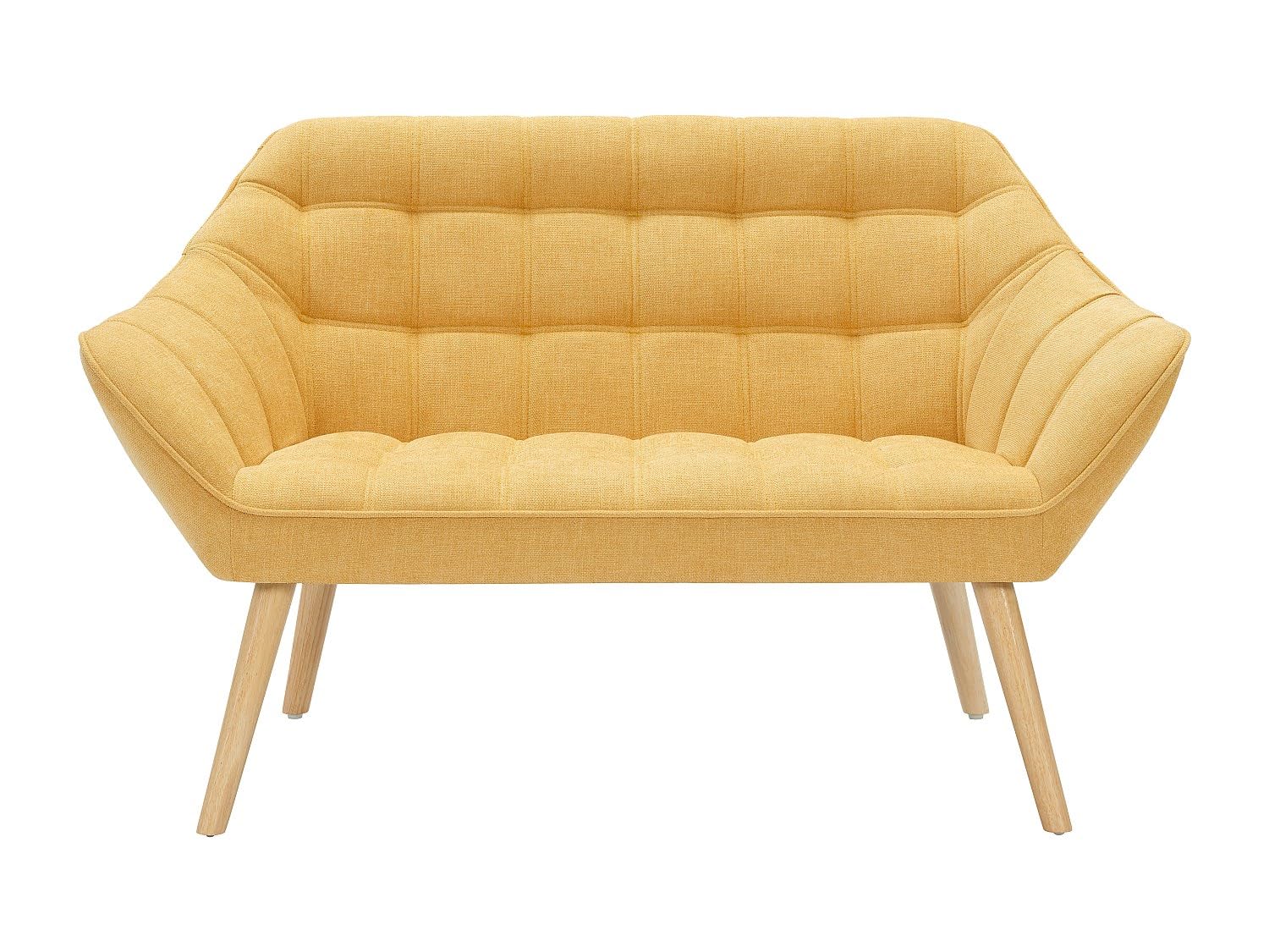 Vente-unique - Canapé 2 Places en Tissu Jaune Moutarde Caserta