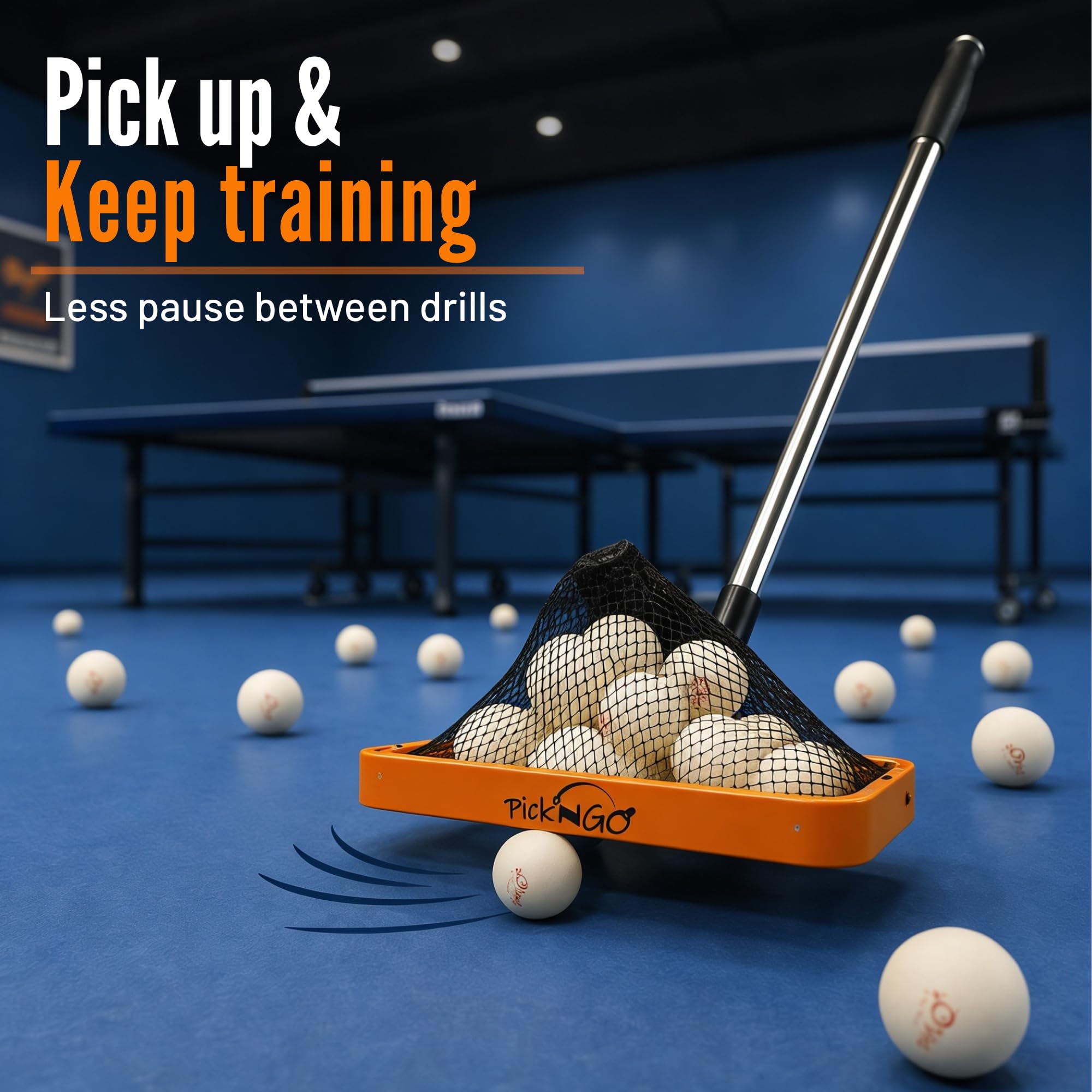 Pick 'N GO Outil de récupération Rapide et Efficace pour Le Tennis de Table et Le ping-Pong - Accessoire de Tennis de Table sûr et Facile à Utiliser pour Les Joueurs et Les entraîneurs