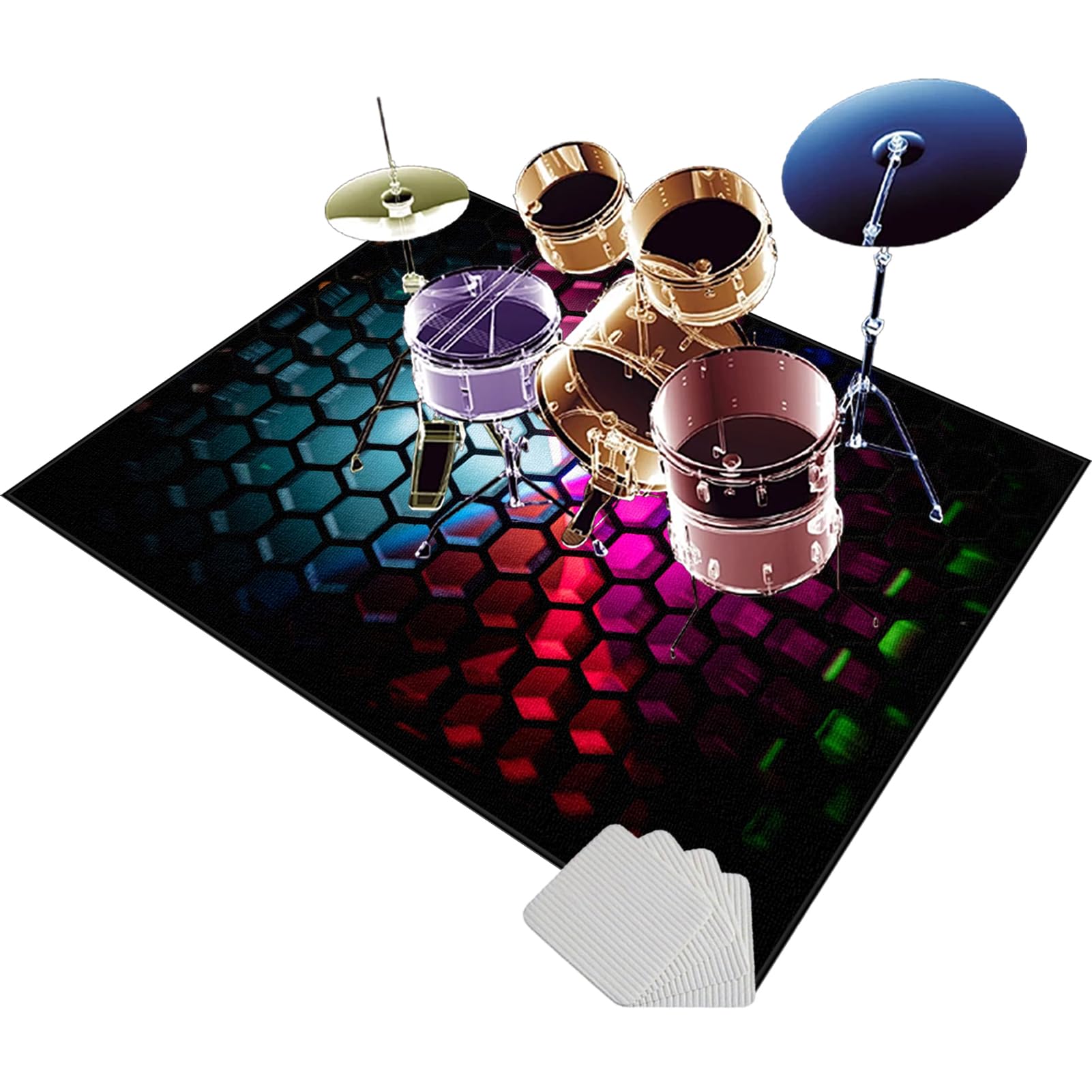 120 x 90 cm dźwiękochłonna mata perkusyjna, antypoślizgowa mata bębnowa, mata na baterie, mata do perkusji elektronicznej, mata do instrumentów muzycznych, akcesoria perkusyjne