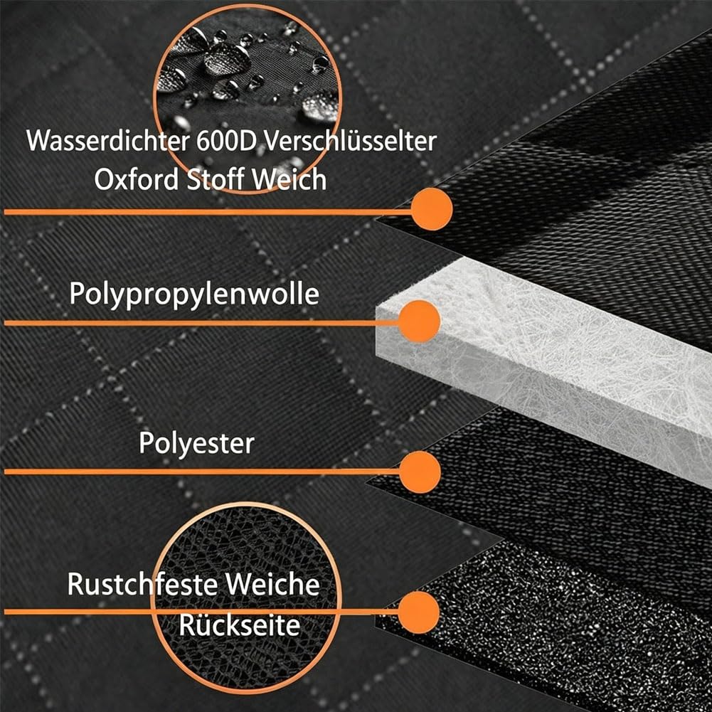 Hundedecke Auto Rückbank kompatibel mit Hyundai Tucson 2021-2024 Kratzfest 600D Oxford Kofferraum Matte Wasserfest