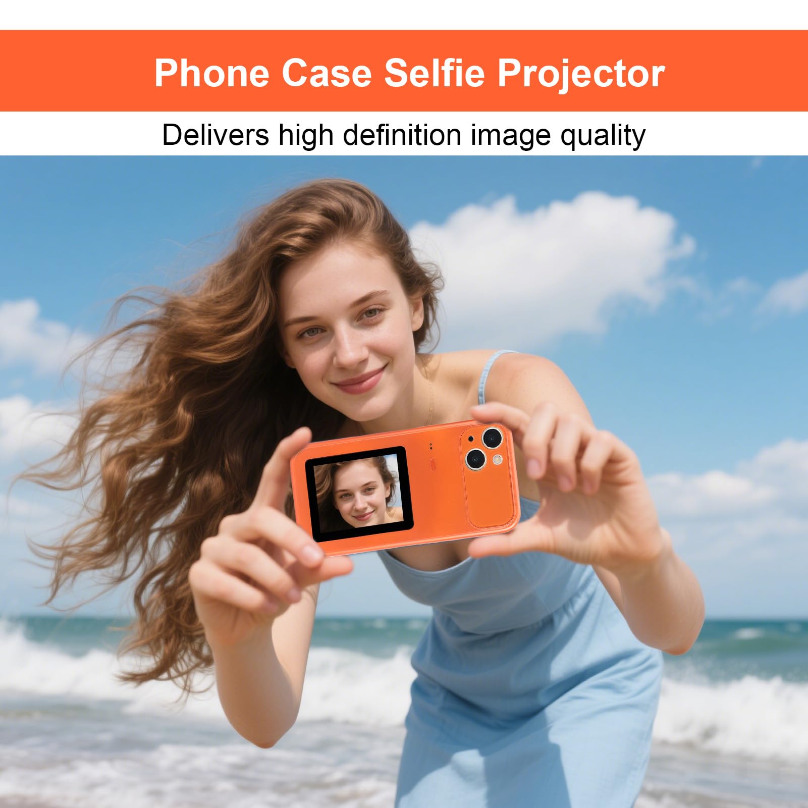 Custodia Smartphone con Schermo Secondario HD, Anteprima Telecamera in