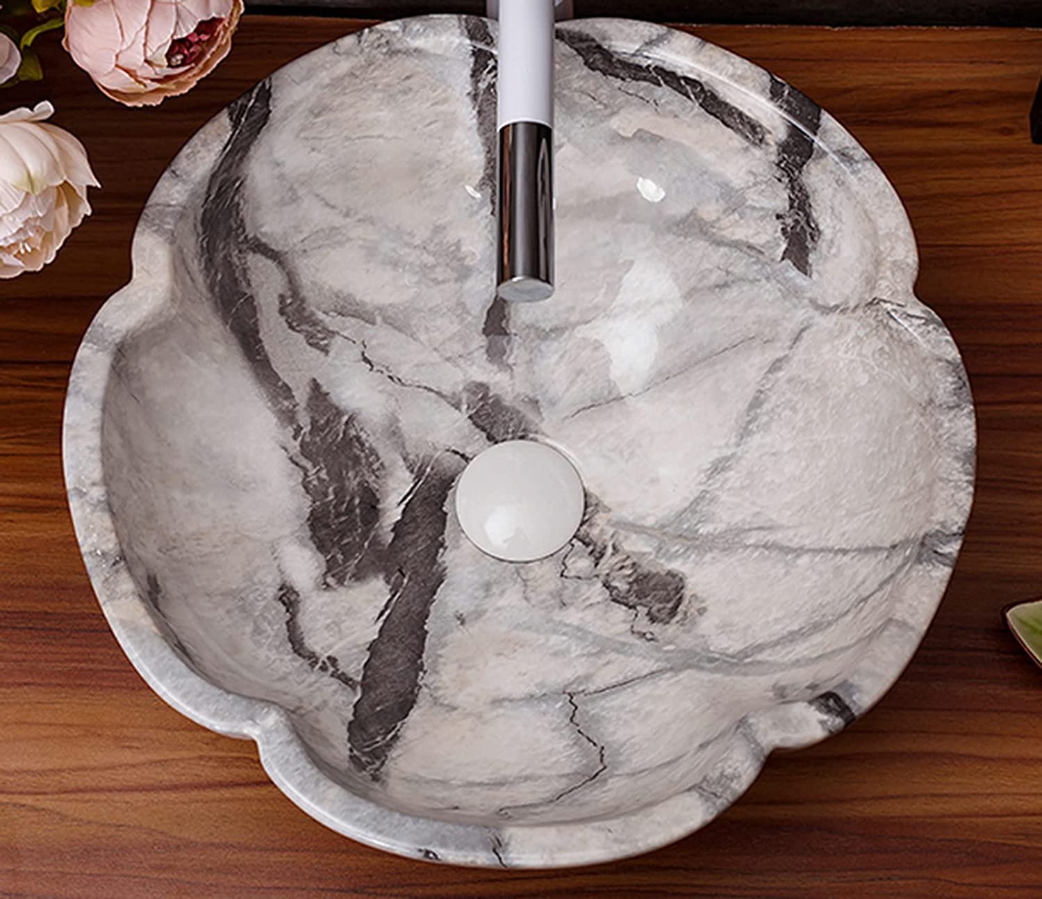 Ceramiczna Umywalka Łazienkowa, Owalna, 41 X 15 Cm, Umywalka Nablatowa, Ceramiczna Umywalka Nablatowa Z Wzorem Marmuru, Umywalka Nablatowa,Only1sink