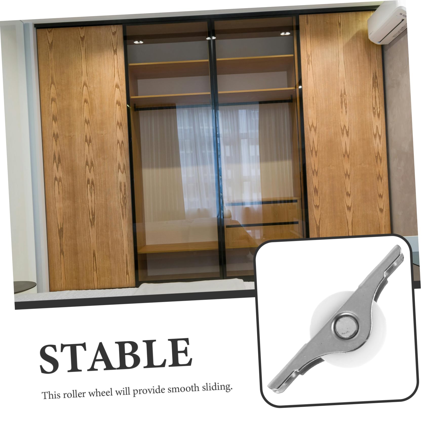 OSALADI 4pcs Cabinet Wheel Sliding Door Track Roller Cabinet Mini Roller Floor Roller Transfer Casters Ball Transfers Window Sliding Glider Step Stool Rollers Door Wheel Wardrobe - Image 3