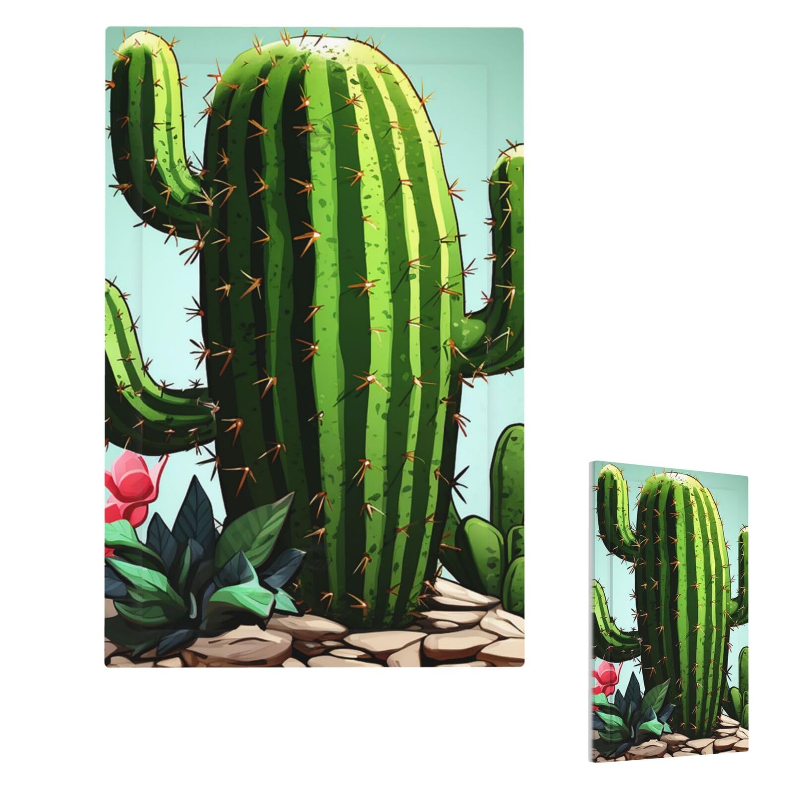 Cactus Wall Plate Cover Single Blank, Modern Decorative Light Switch Cover Unbreakable Receptacle Outlet Covers for Living Room Bedroom Decor