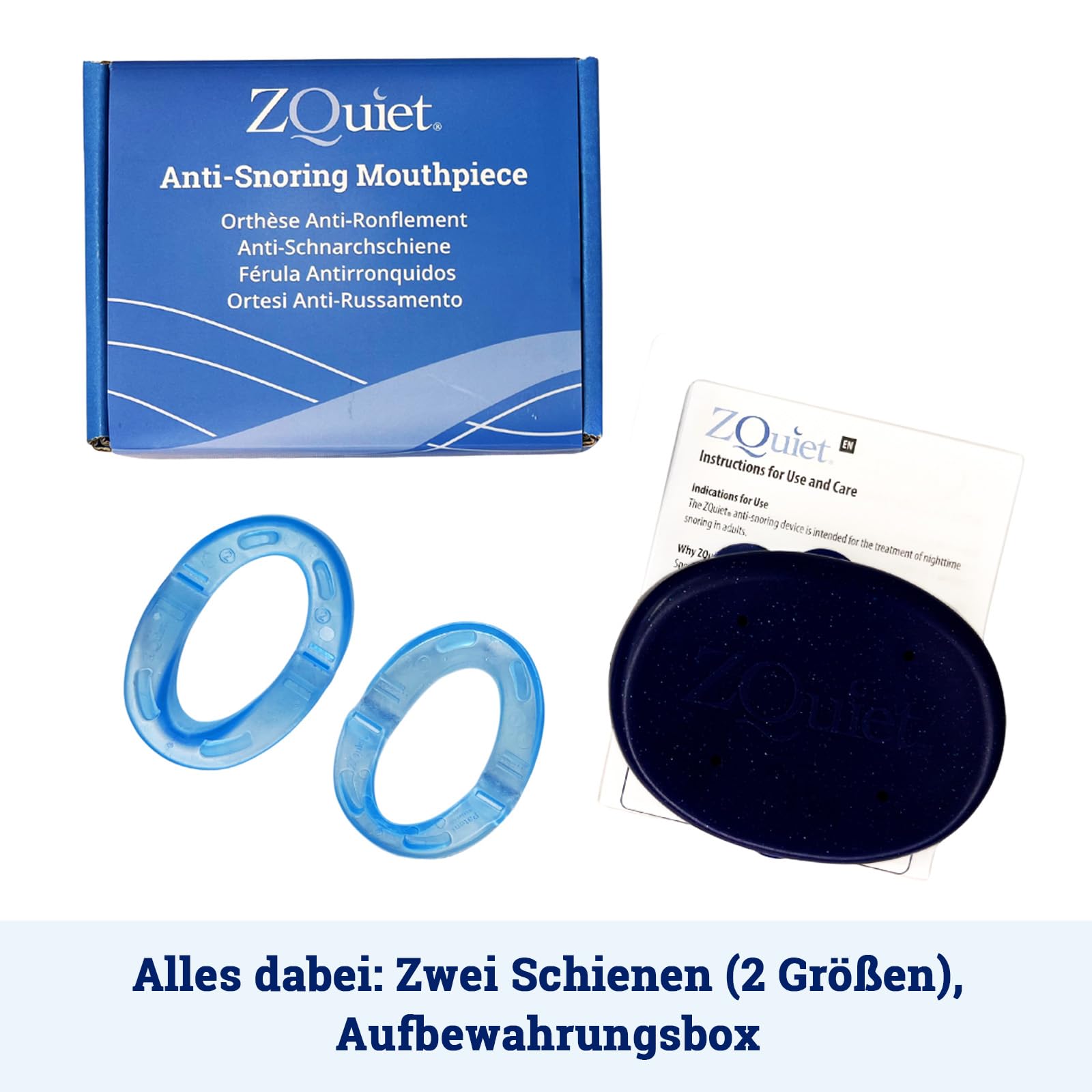 ZQuiet Starterpack (2 Stück, 2 mm und 6 mm Vorschub) – Schnarchschienen - effektive Schnarchstopper, unglaublich praktisch, gute Alternative zu Nasendilatatoren, Nasenpflastern und Nasenklammern