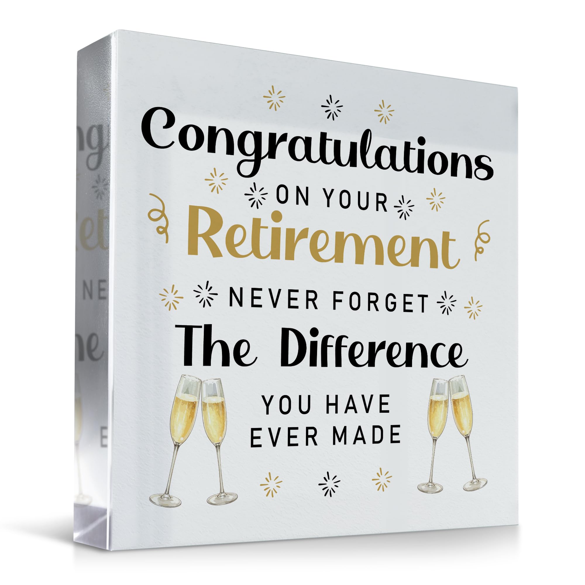 Red Ocean Retirement Acrylic Block Plaque, Congratulations on Your Retirement Gift, Retirement Keepsake for Colleague Coworker Boss, Inspirational Retirement Desk Decoration
