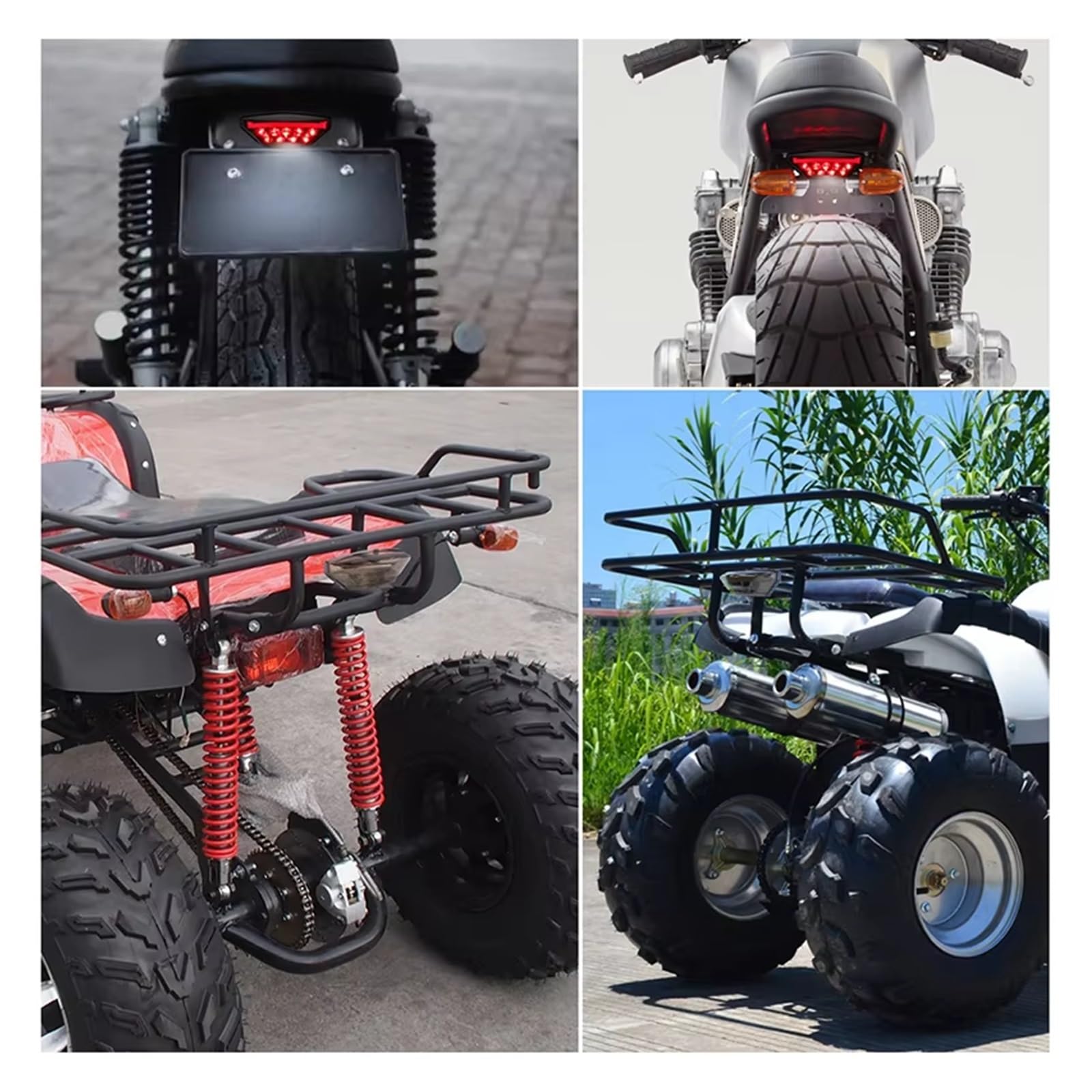 Fanale Posteriore per Moto, luci Posteriori a LED per Moto, Luce Targa Bianca, Luce Freno/Stop, luci diurne DRL per Scooter, Cafe Racer, Bobber