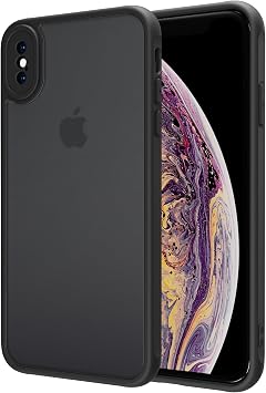 PinLiSheng iPhone XS Max Case, Smartphone Cover, Shockproof, Anti-Fingerprint, Anti-Slip, Matte Translucent, No Yellowing, Lens Protection, US Military MIL Standard, 6.5 inch, Black
