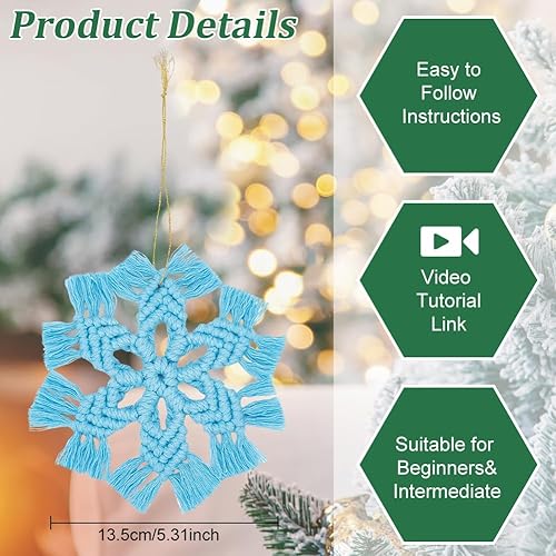 Miniatura 3 de INFUNLY Juego de 8 llaveros de macramé para adultos, kit de nudos de cuerda de macramé para principiantes, llavero de borla de macramé bohemio con