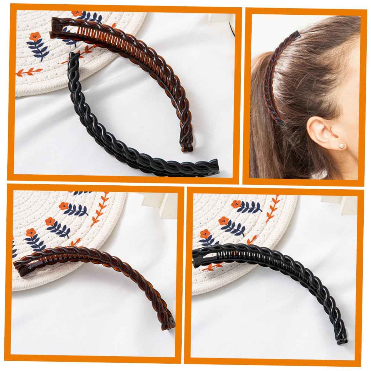 Alipis 12 Stück Teiliges Bananen haarspangen aus Robustem Kunststoff Vielseitige Haarkämme für Damen Vintage Haar accessoires in Weiß Schwarz und Kaffee Geeignet für Welliges und Dickes