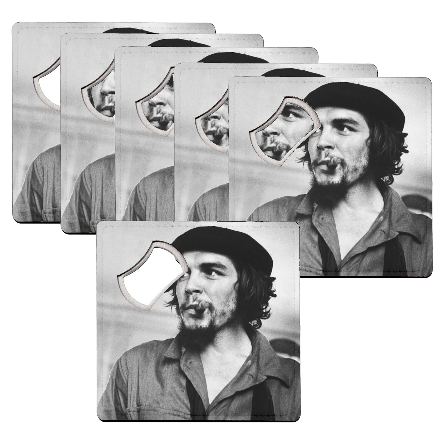 Sous-verre décapsuleur Che Guevara Cuba 1959 cigare de 6 pièces