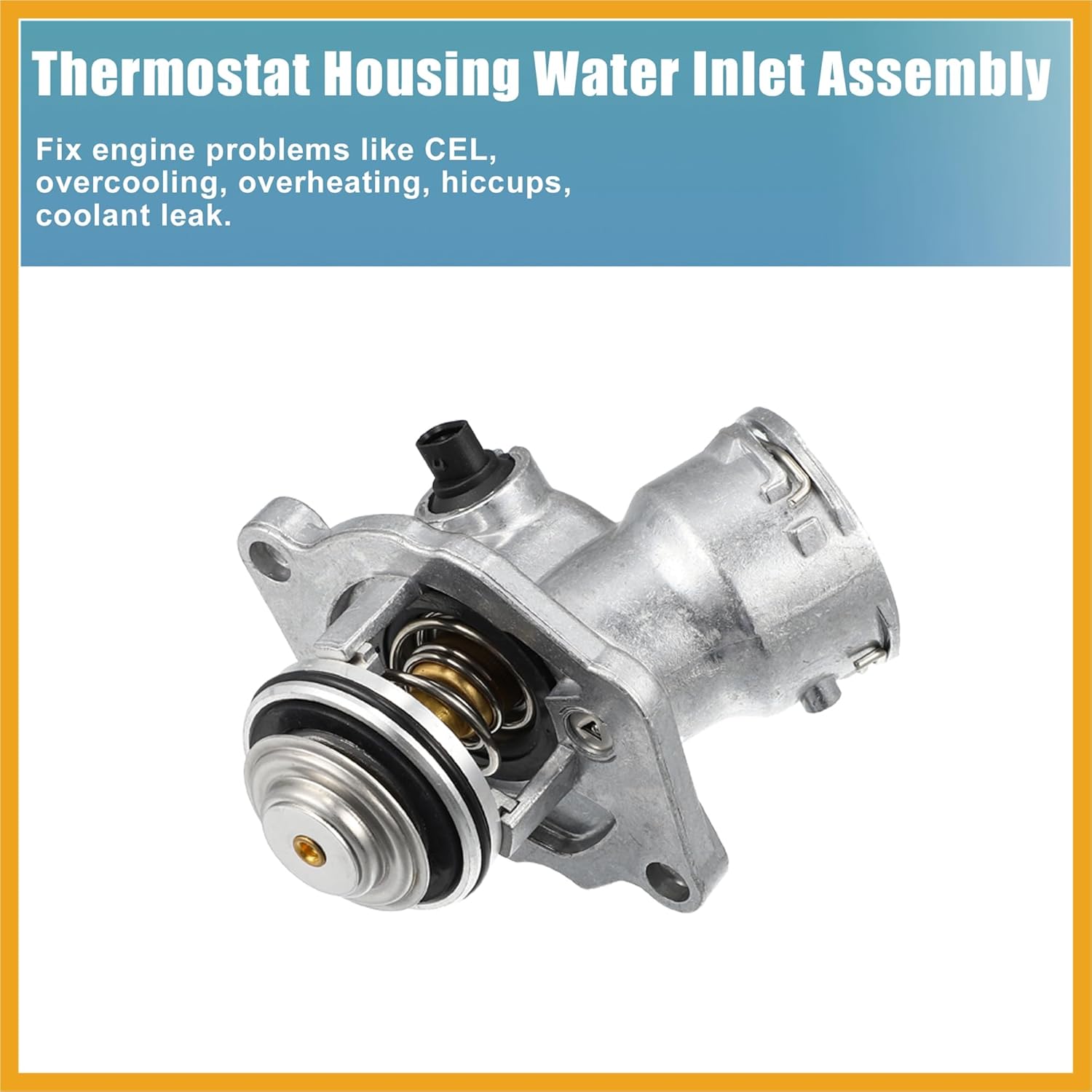 2722000115 Engine Coolant Thermostat Housing Assembly for Mercedes-Benz C250 C280 C300 CLK350 ML350 ML450 R350 S400 SLK280 SLK300 SLK350 2005-2012 2722000415 Replacement