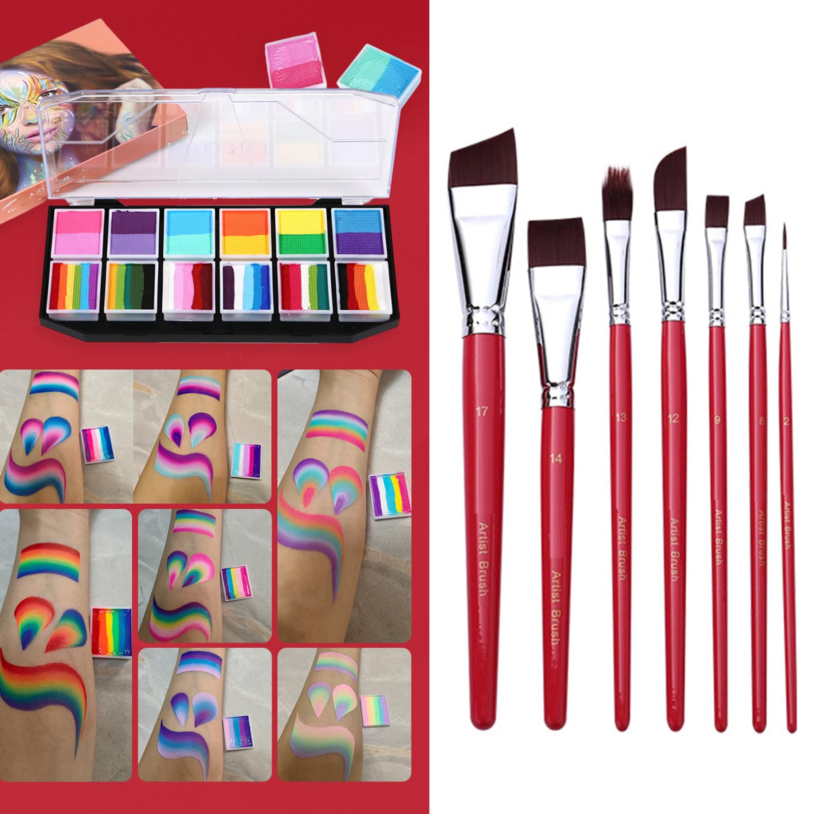 7/10/17x Set di pennelli per pittura ad olio Pennelli per pittura ad acquerello Pennello per capelli in nylon per gli amanti della pittura