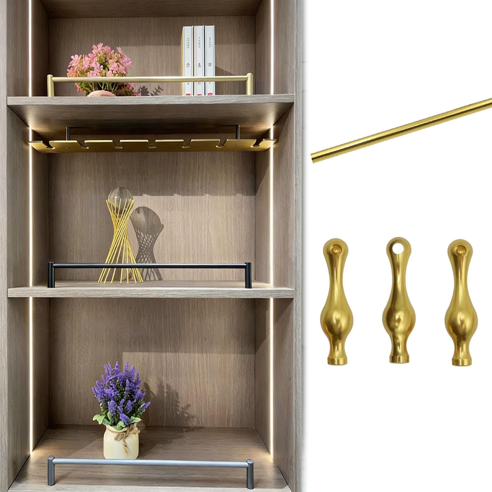 Colonne anti-chute en aluminium pour optimiser les étagères de dressing