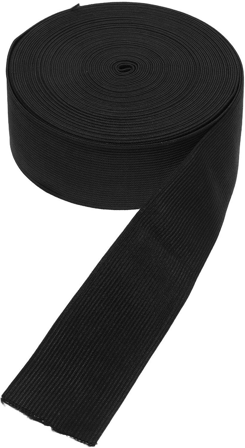 Zerodeko 1 Roll Wide High Elasticity Elastic Band for Sewing Waistbands and DIY Crafts, Thick Sturdy Rubber Latex Thread Stretchy Strap Cuttable Length