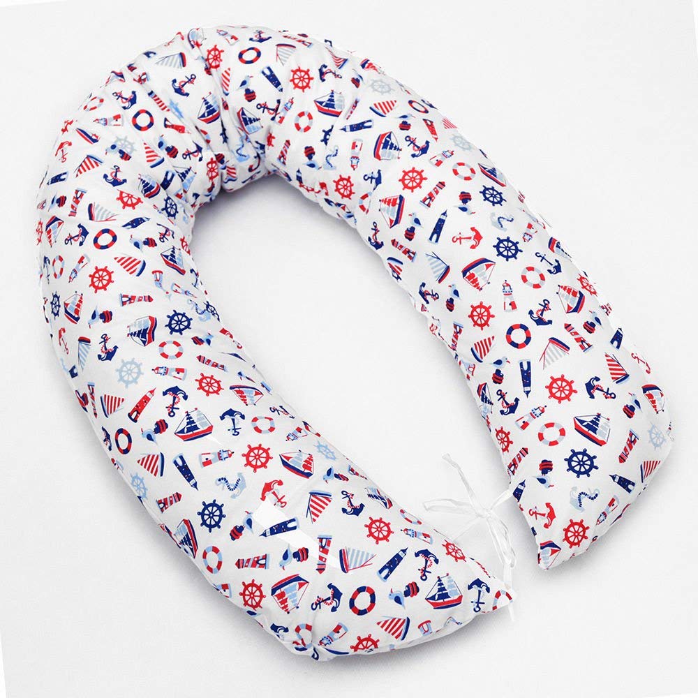 Babymam Marine Breast Feeding Pillow Baby Nursing Matern​Ity Pregnancy Cotton Cover 170Cm (Marine)