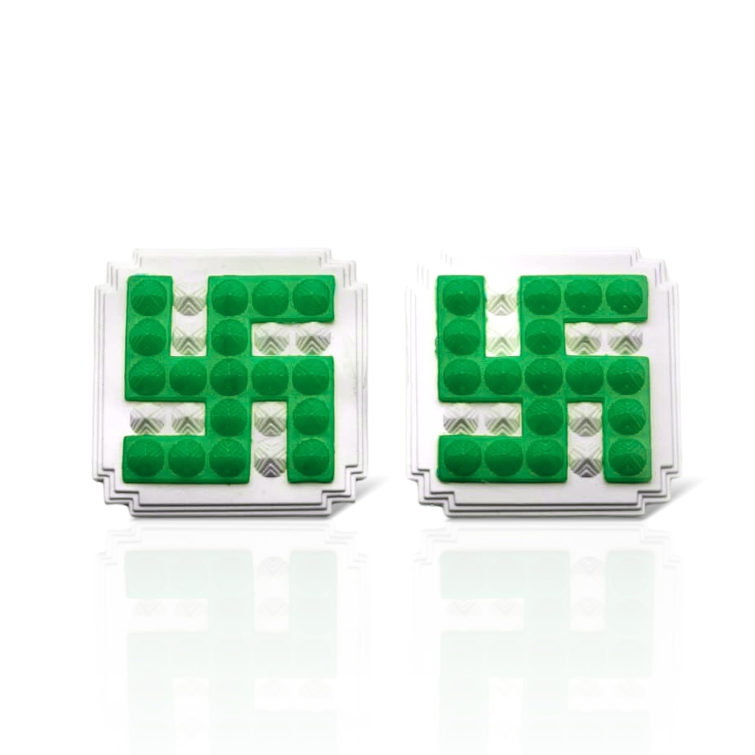 Plus Value Plastic Green Swastik Pyramid for Vastu Remedies Home Office Main Door Entrance Decor Cash Box Tijori (2.5 Inches, 2 Piece)