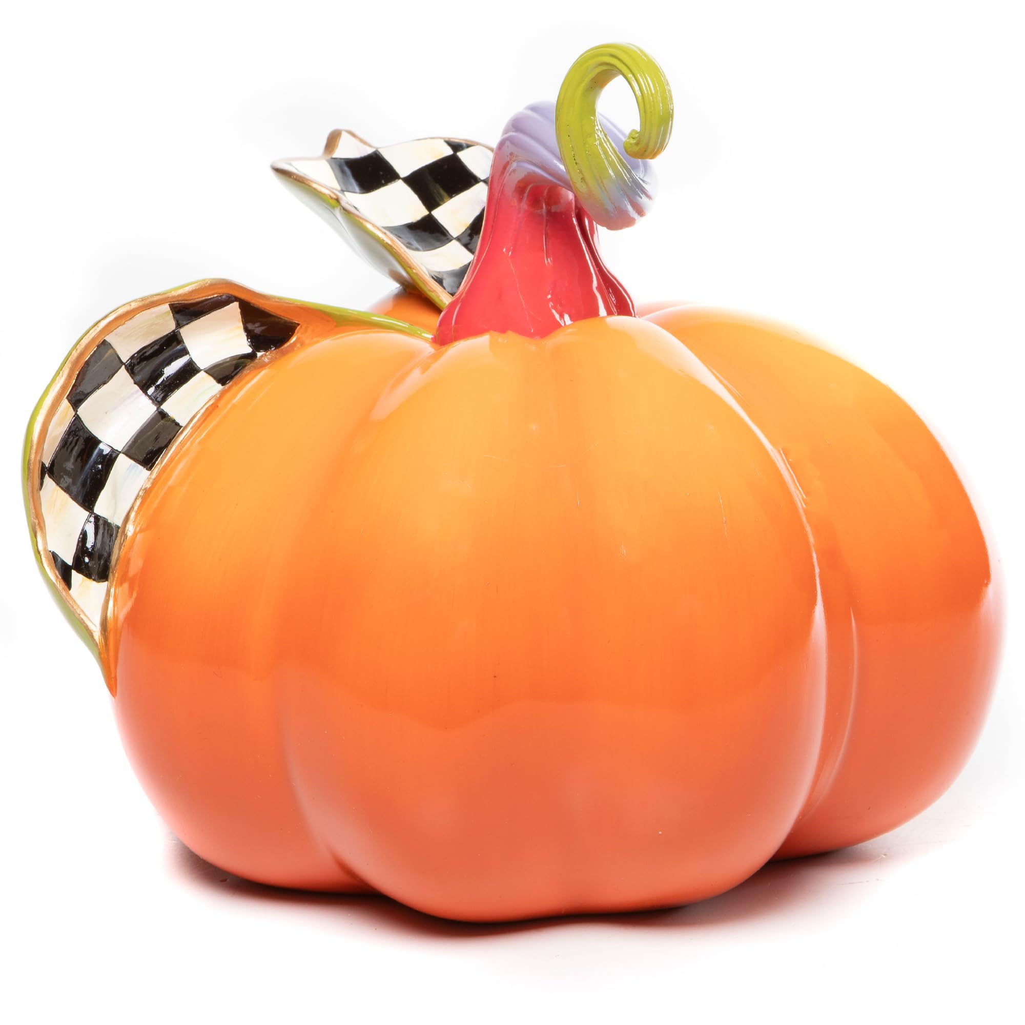 MACKENZIE-CHILDS Small Fortune Teller Ombre Pumpkin, Decorative Resin Autumn and Halloween Home Decor