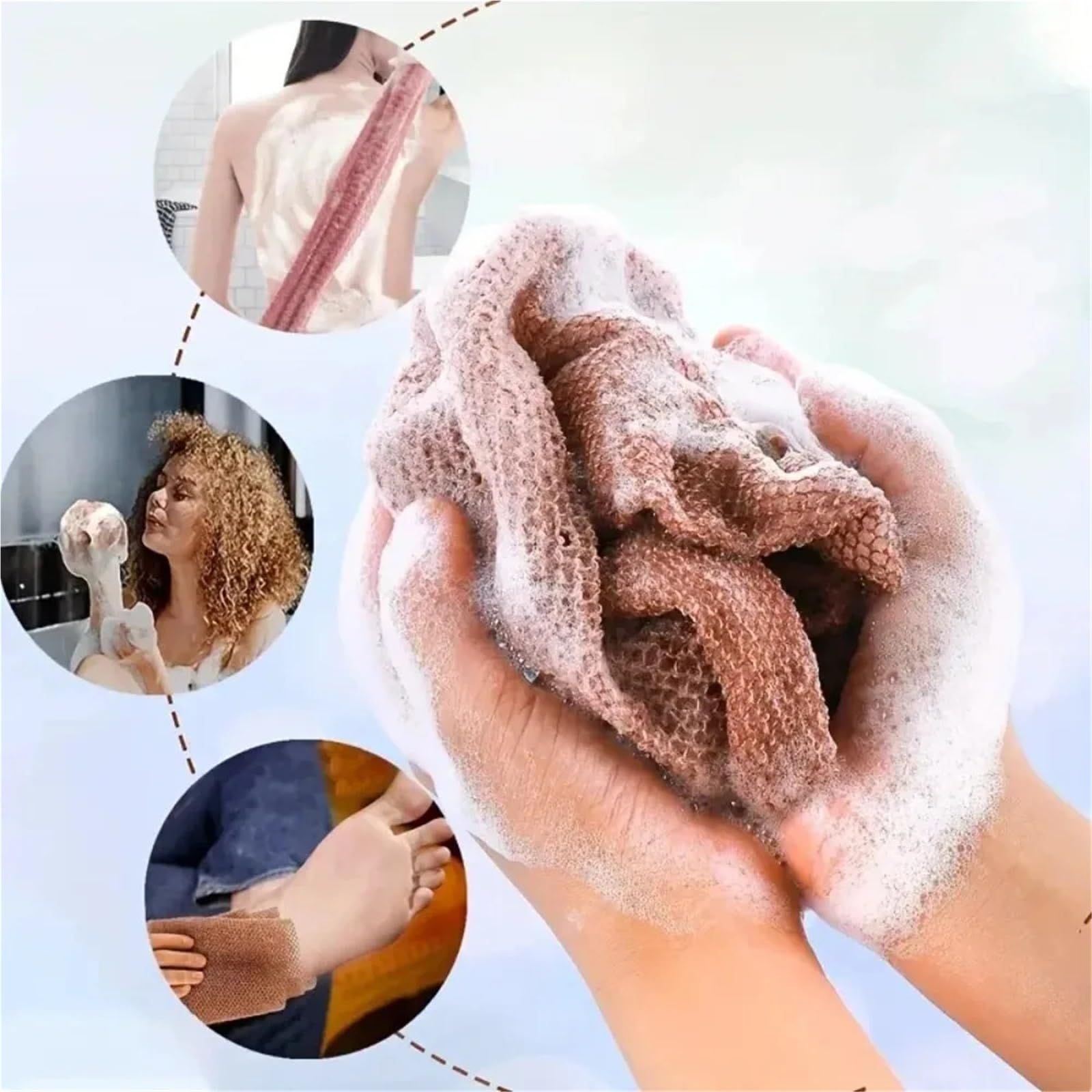 Toalla Exfoliante Toalla de baño exfoliante nailon estilo japonés