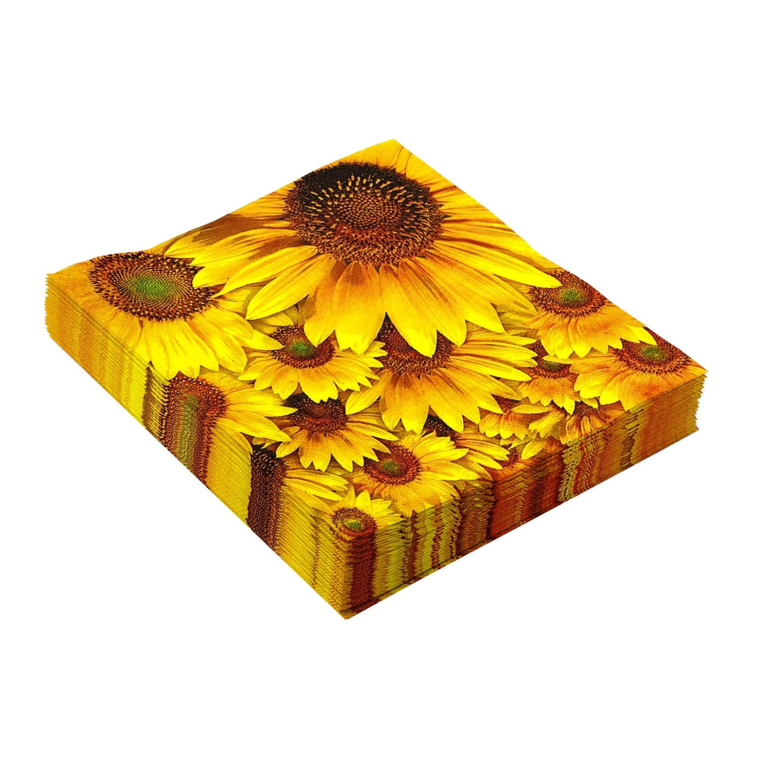 Tovaglioli di Carta Girasole Pattern Tovaglioli Decorati Per Decoupage Bar Compleanno Carta Igienica Tovagliolo Decorazione Da Tavola Usa e getta Per Matrimoni Feste 30 Packs(33x33cm)