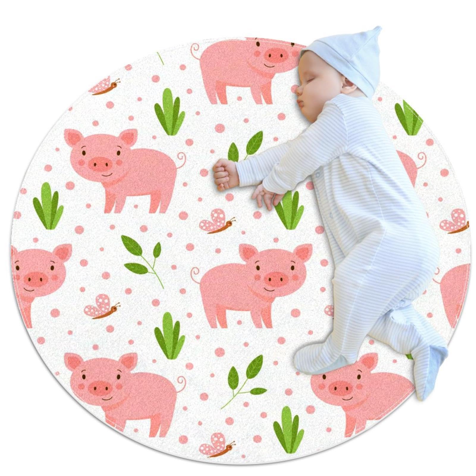 Tapis de salle de bain antidérapant rond 1m pour chambre enfant