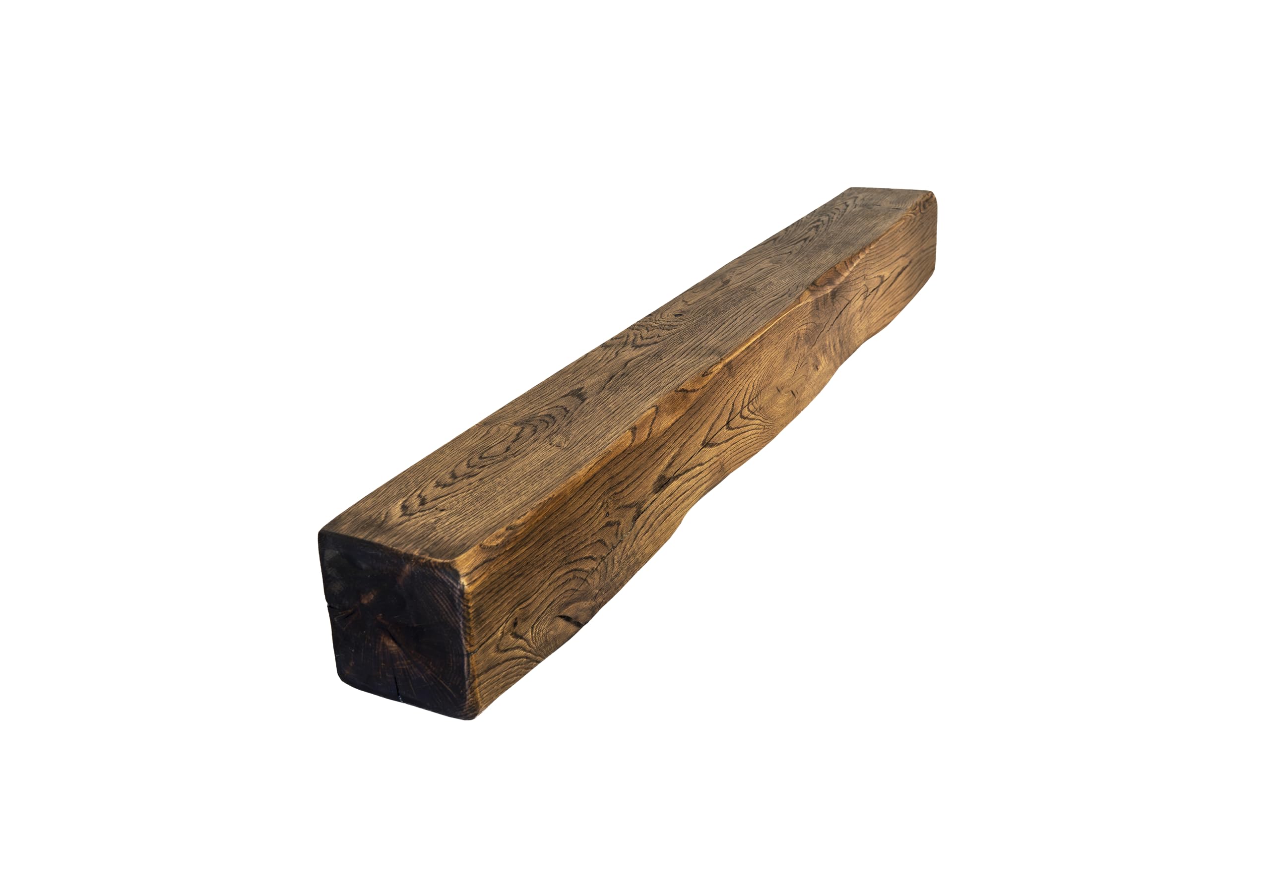 oakleys oak Genuine Solid Oak Beams for Fireplaces- Oak Floating Shelf for Home Decor- Rustic Shelves to Decorative Logs for Fireplace- Heavily Worked- Beam Size(120x12.5x12.5) Cm — image 1