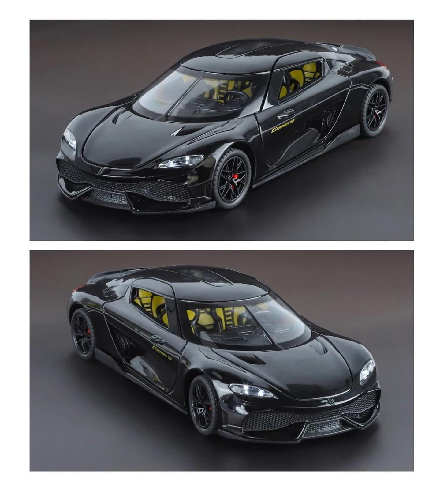 Veicoli a Motore in Scala 1/24 per Koenigsegg Gemera GT Decorazioni per Vetrina in Miniatura in Lega Metallica Pressofusa per Modellismo Modello di Auto Replica(Chrome)