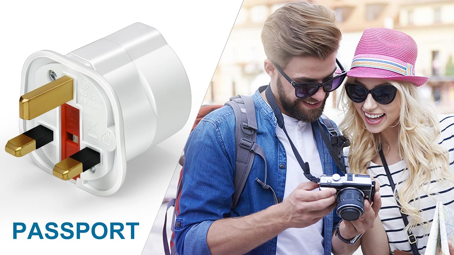 VGUARD UK Дорожный адаптер, 3 шт. в комплекте, вилка британского и немецкого стандартов, дорожный блок питания, вилка Schuko EU для британской розетки, белый