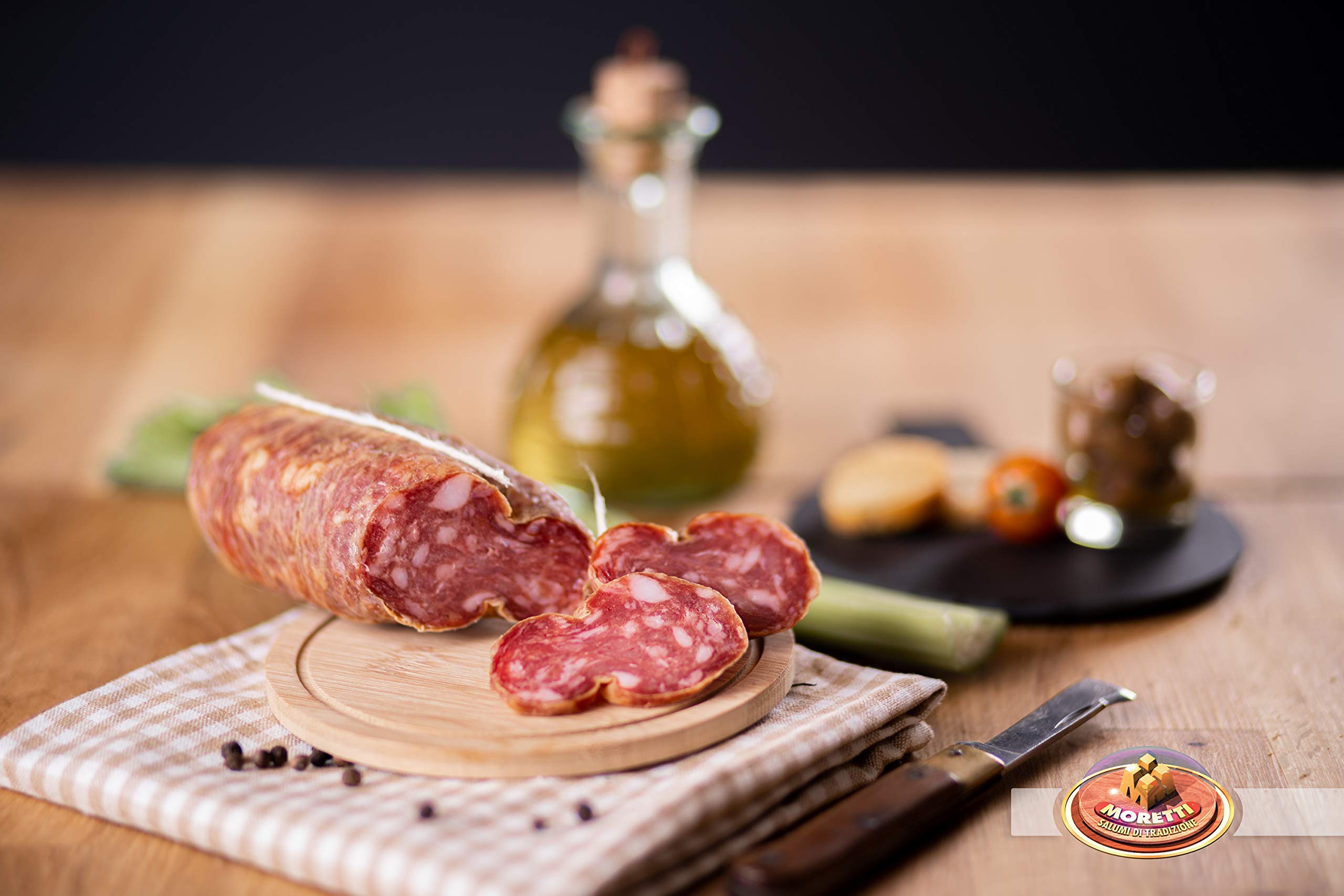 Moretti® Soppressata Stagionata Artigianale | Salame Tradizionale | Prodotto In Calabria | In Regalo Tagliere In Legno (Senza Peperoncino 2 Confezioni) - 4