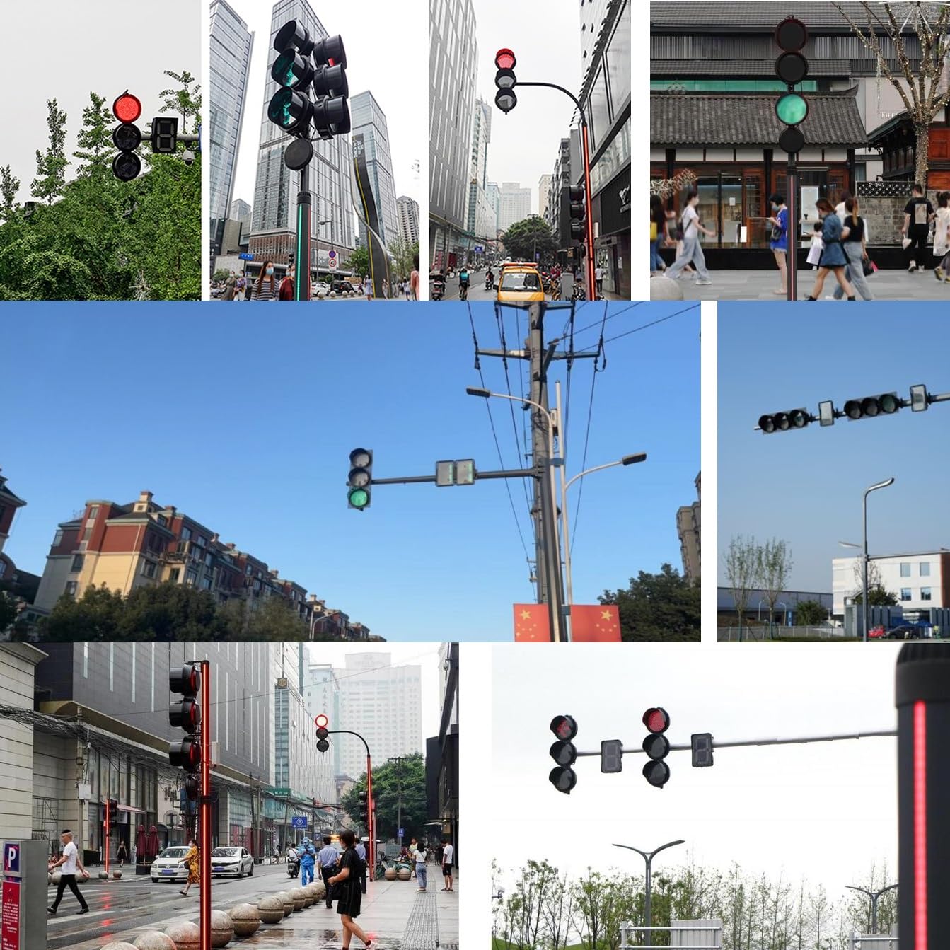 Luz de freno, luz de tráfico LED impermeable for PC, CC 12 V, CC 24 V, CA 220 V, luz de tráfico de 400 mm (16 in), módulo triple y doble, for garaje, carretera, muelle, decoración y más(DC24V,Three mo