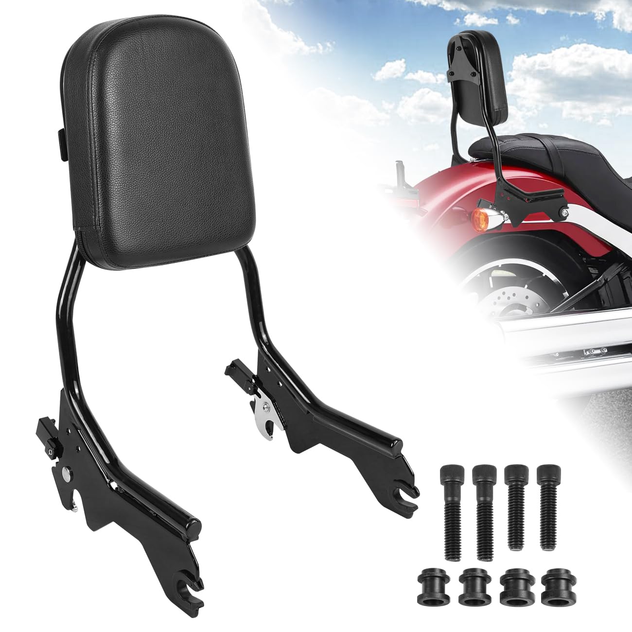 Softail Sissy Bar For Softail, Backrest Holdfast Sissy Bar Rear Sport Solo Detachable Rear Fits 2018 2024 Deluxe Flde Street Bob Fxbb Fxbbs Heritage Flhc Flhcs Standard Fxst Slim Flsl Luggage Rack Softail Sissy Bar For Softail, Backrest Holdfast Sissy Bar Rear Sport Solo Detachable Rear Fits 2018 2024 Deluxe Flde Street Bob Fxbb Fxbbs Heritage Flhc Flhcs Standard Fxst Slim Flsl Luggage Rack