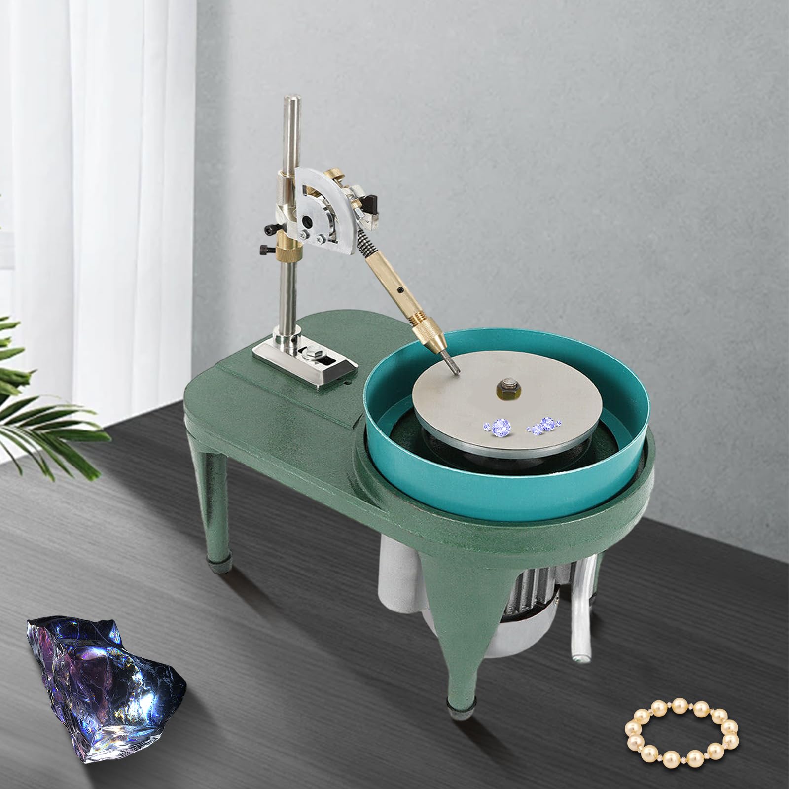 Gem Faceting Machine, 180W 110V Jewelry Gem Faceting Polisher Machine Flat Grinder Lapidary Cutter Polisher, 2800RPM Gemstone Grinding Maker for