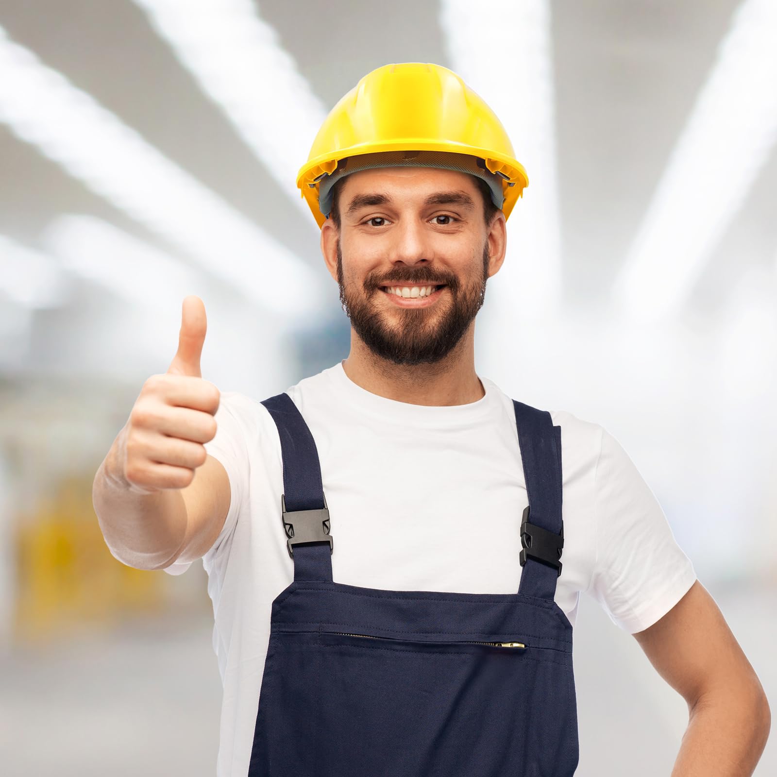 Casco Seguridad EN397, Casco Obra Construcción con Correa de 6 Puntos, Diadema Ajustable de 52 a 66cm Casco Transpirable para Hombres, Mujeres