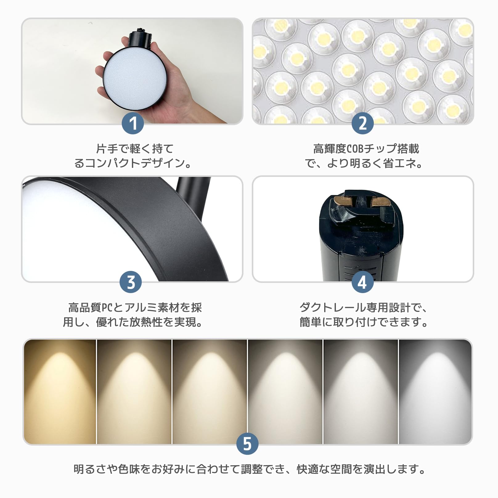 Amazon.co.jp : Akirius ダクトレール用スポットライト LEDスポット 
