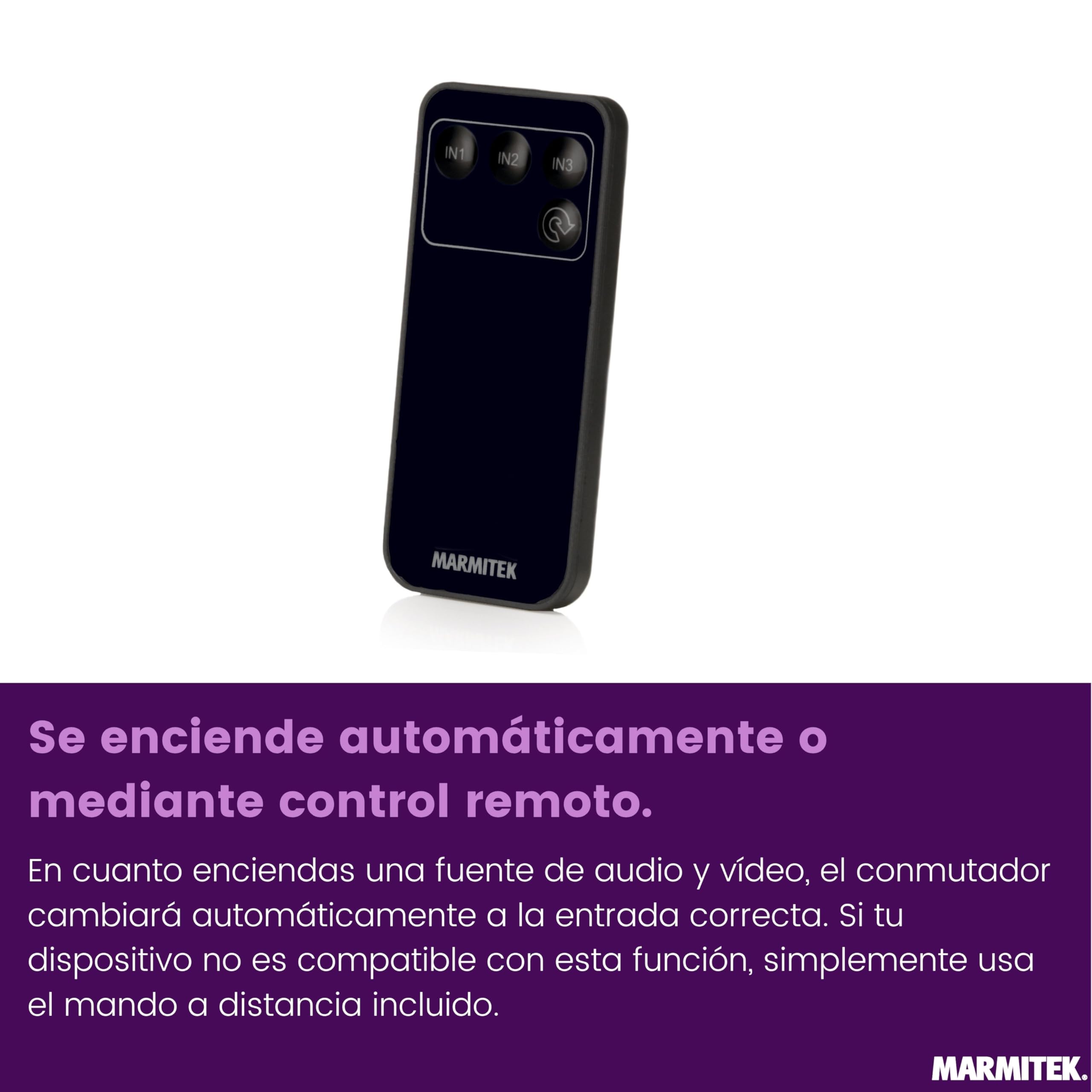 Marmitek Connect 310 UHD 2.0 - Switch HDMI 4K60 3 entradas 1 Salida UHD