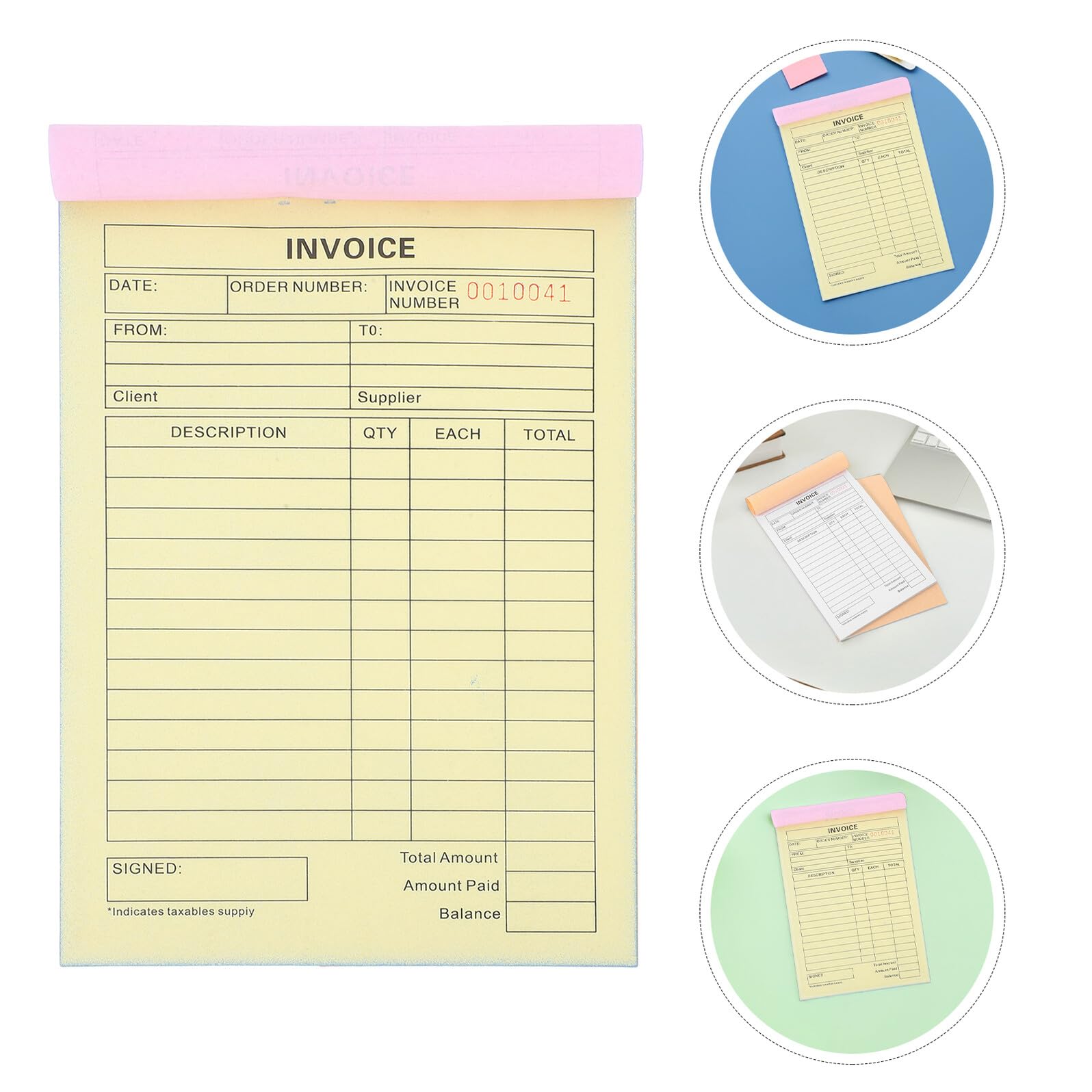 5 Piezas Cuaderno de Recibos Autocopiantes sin Carbono Unidades Páginas Partes para Pequeñas Empresas Organizador Facturas y Pedidos