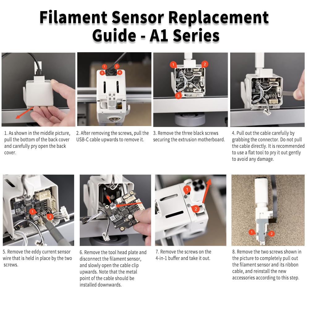Extruder Filament Sensor for Bambu Lab 3D Printer A1/A1 Mini, Bamboo LAB Original Upgraded 3D Printer Accessories for A1 Series