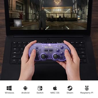 8Bitdo SN30 Pro Switch Wireless Bluetooth Game Controller Gamepad for Switch Steam Mac PC Android Windows MacOS (Purple)