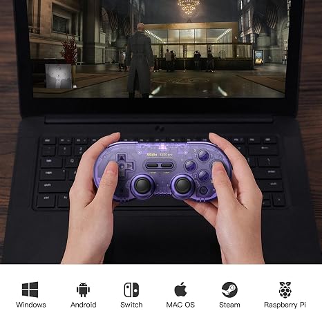 8Bitdo SN30 Pro Switch Wireless Bluetooth Game Controller Gamepad for Switch Steam Mac PC Android Windows MacOS (Purple)