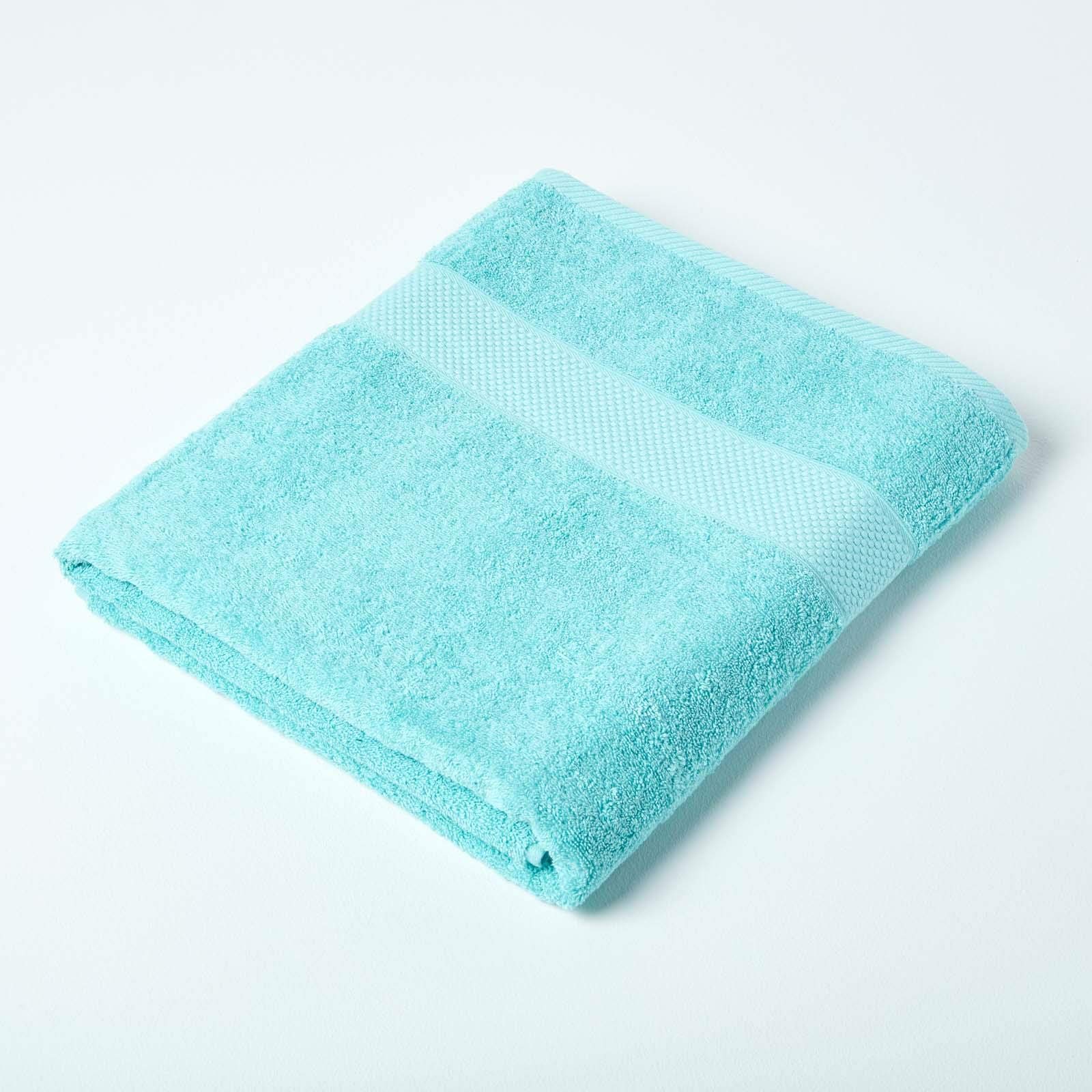 Homescapes (Aqua Bath Sheet) 100% Turkish Cotton 500 Gsm Blue