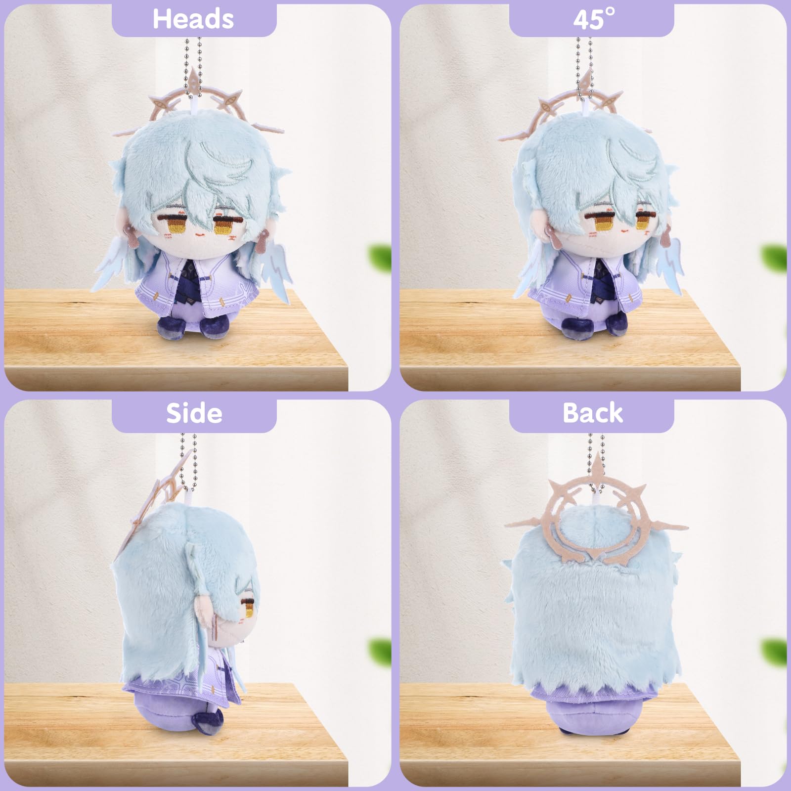 UTIEHD Honkai Star Rail Plush Keychains, Cute 4-Inch Collectible Dolls, Compact Size for Bags and Keys for Fans (Sunday)