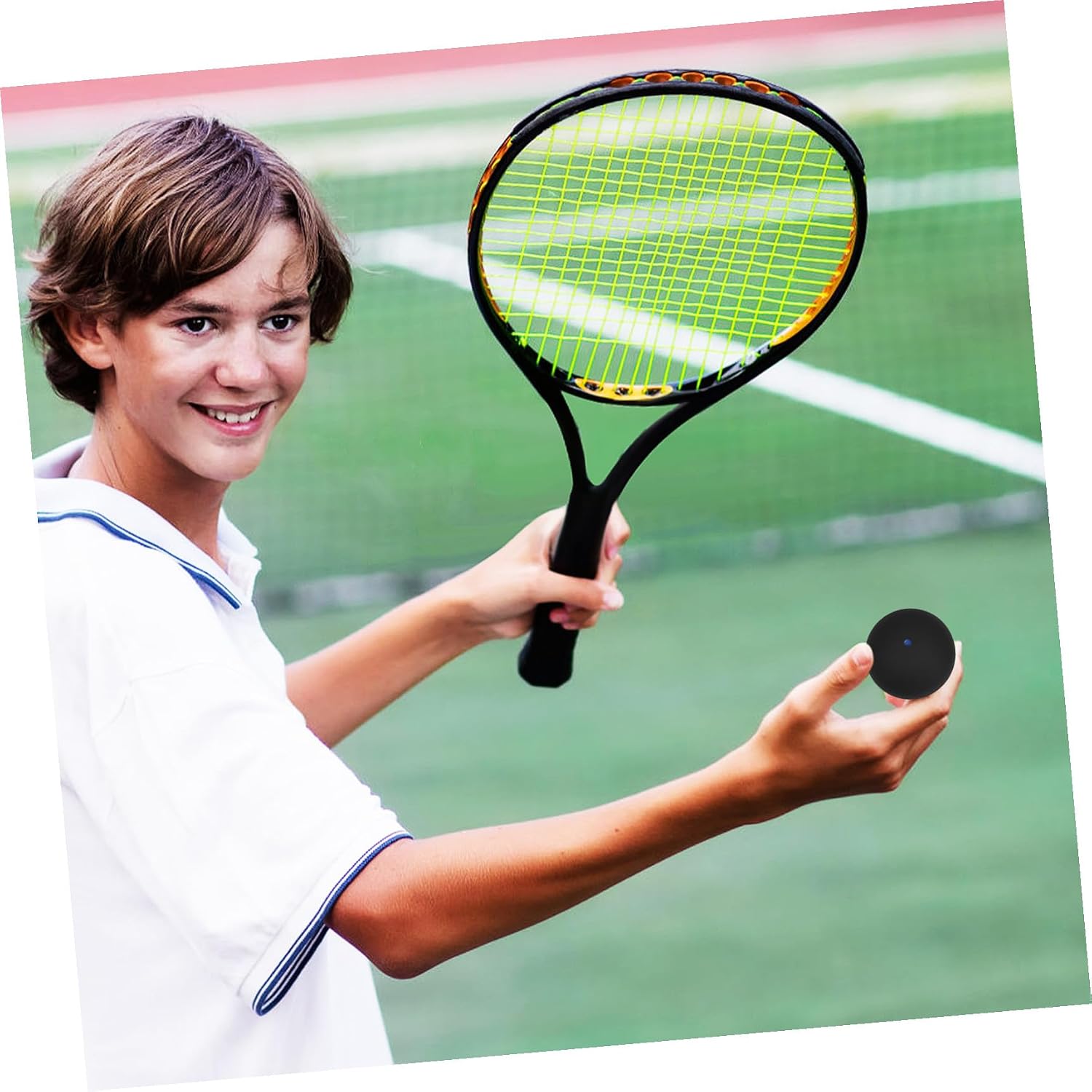 Single Dot Squash Ball Rubber High Elasticity Fast Bounce Training Ball for Beginner and Competition Use Sports Racket Equipment