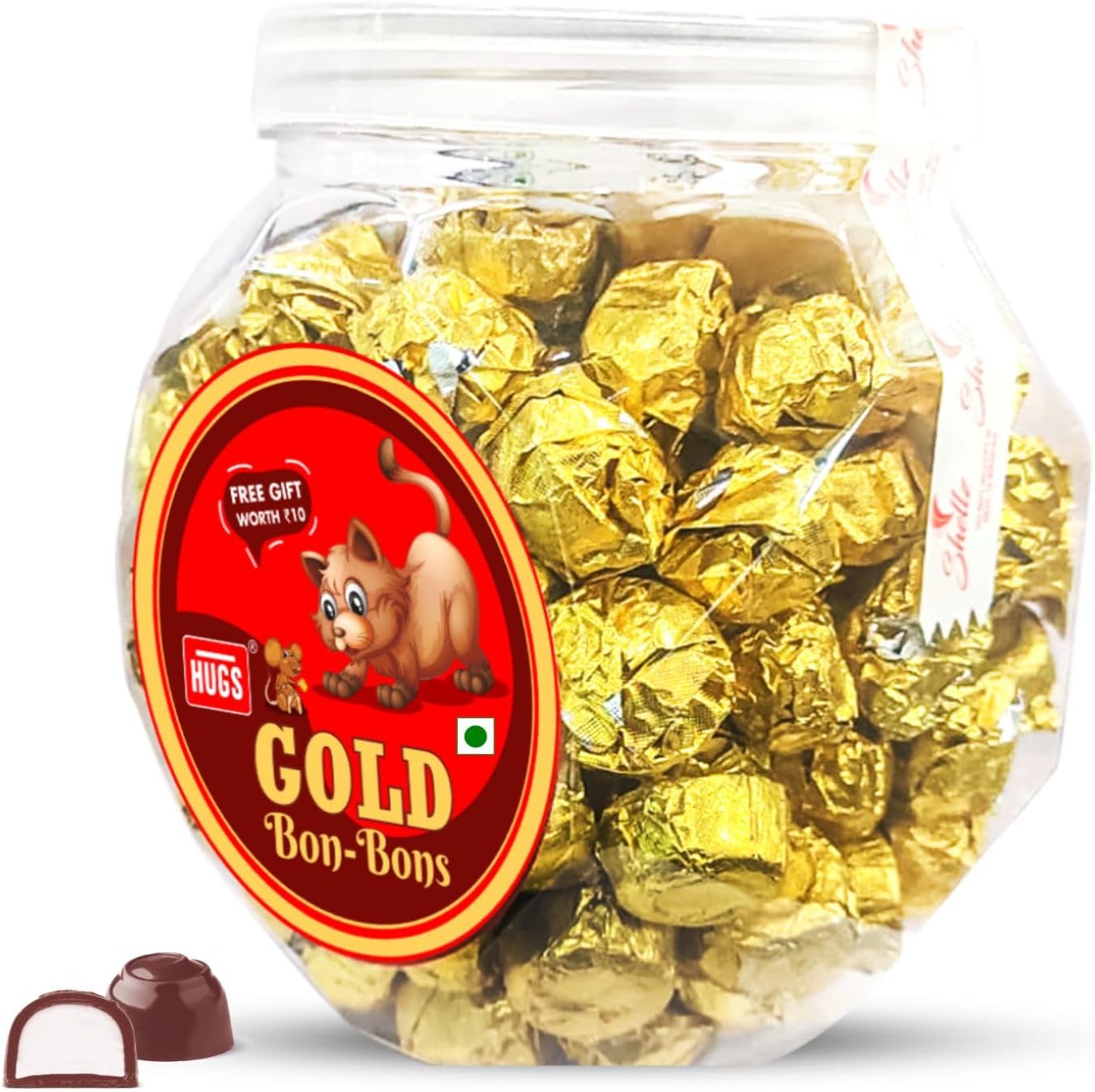 Hugs Pet Products Gold Center Fillled Milk Chocolate (125 pcs), 950 gram