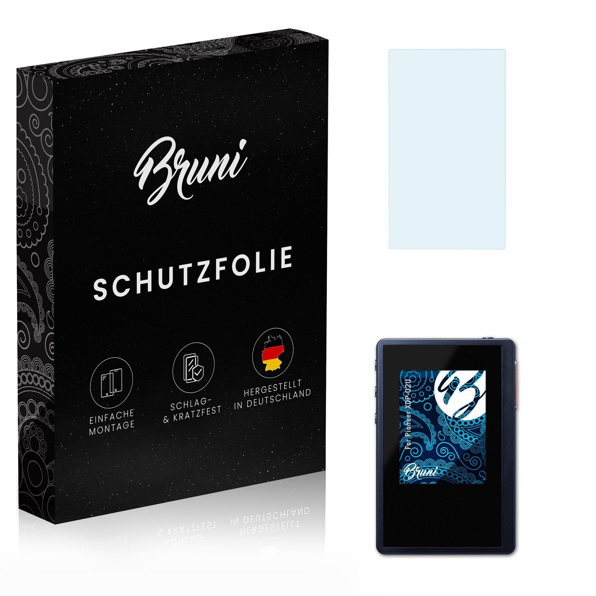 Bruni Screen Protector compatible with Pioneer XDP-02U Protector Film, crystal clear Protective Film (2X)