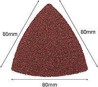 Vista 2 de Coceca 100 almohadillas de lija triangulares de papel de lija con gancho y bucle para madera, ajuste de madera, multiherramienta oscilante de 3-1/8