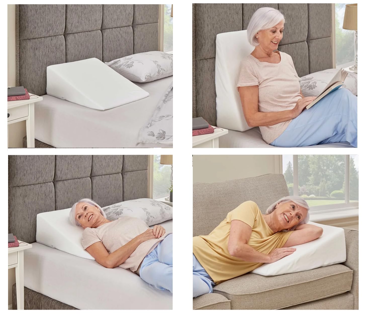 Buy All Here White Large Triangle Adult Wedge Pillow For Sleeping Post Surgery Bed Rest Reflux, And Reduced Tossing And Turning, Wedge Pillow For Leg & Knee, 51 X 46 X 28 Cm (White)