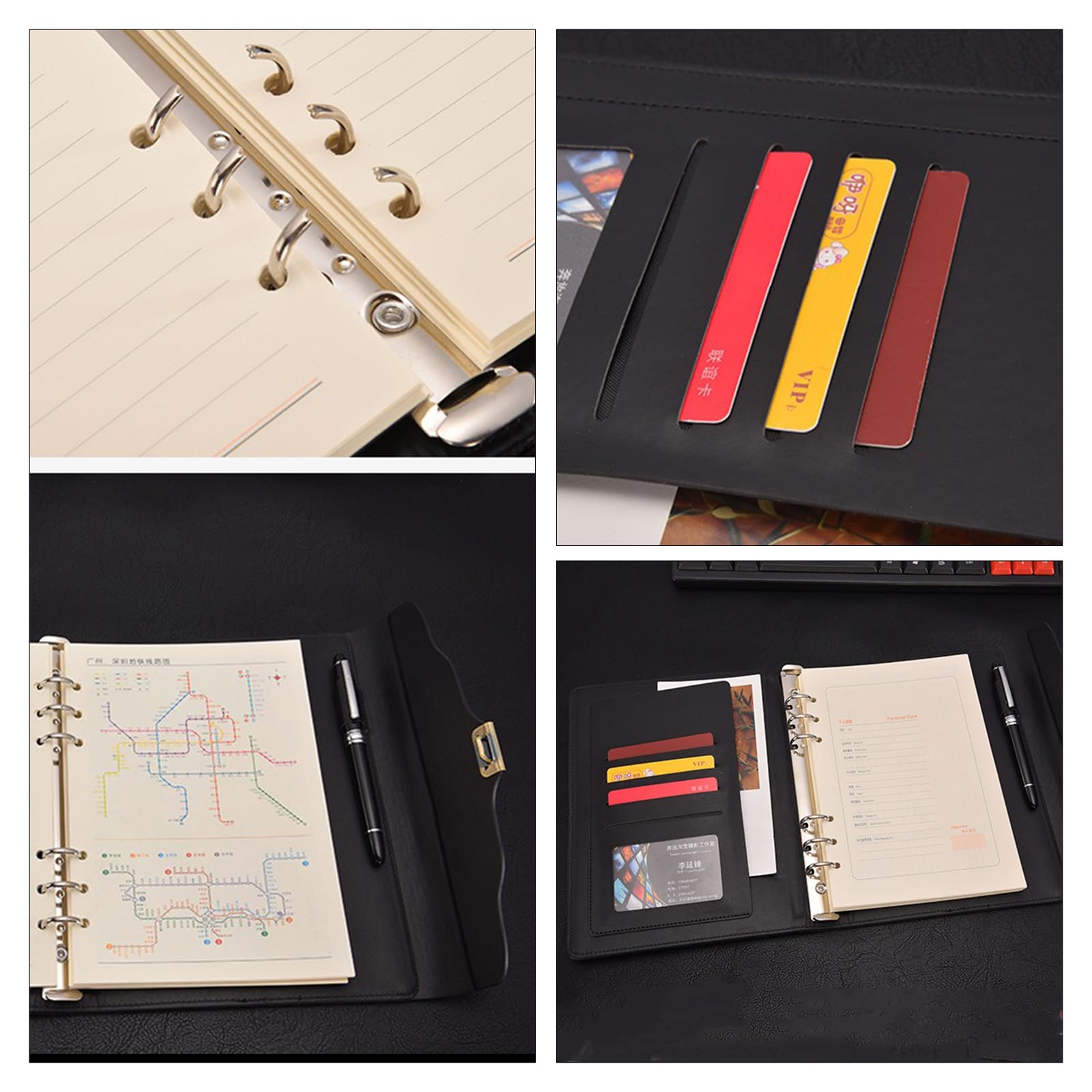 Amazon.co.jp: システム手帳 鍵付き A5 6穴 レースパターン