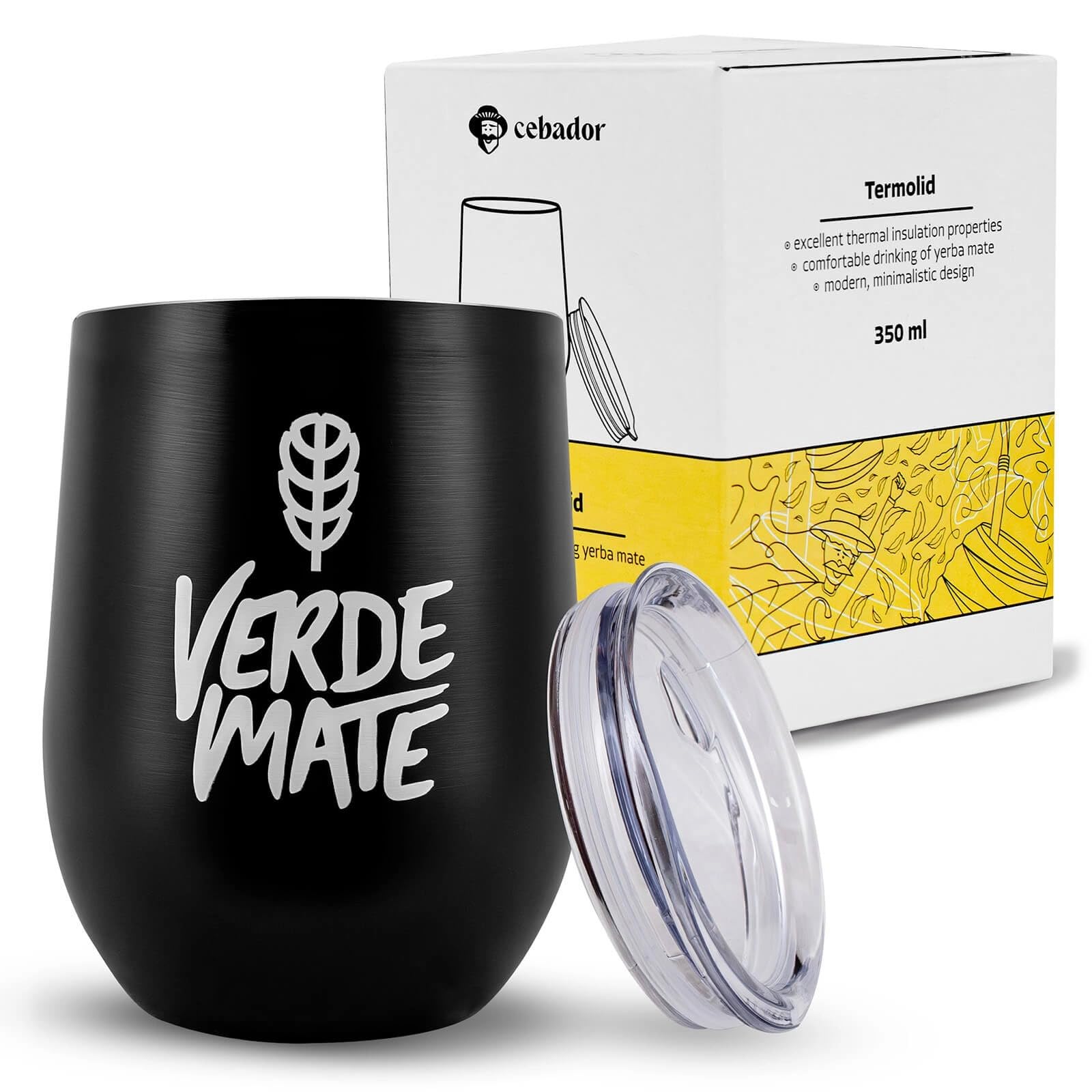 Kompletny zestaw Verde Mate Yerba Mate – termos Largoinox 1,2 l + 2 termosy + bombilla ze stali nierdzewnej + podstawka korkowa + szczotka do czyszczenia