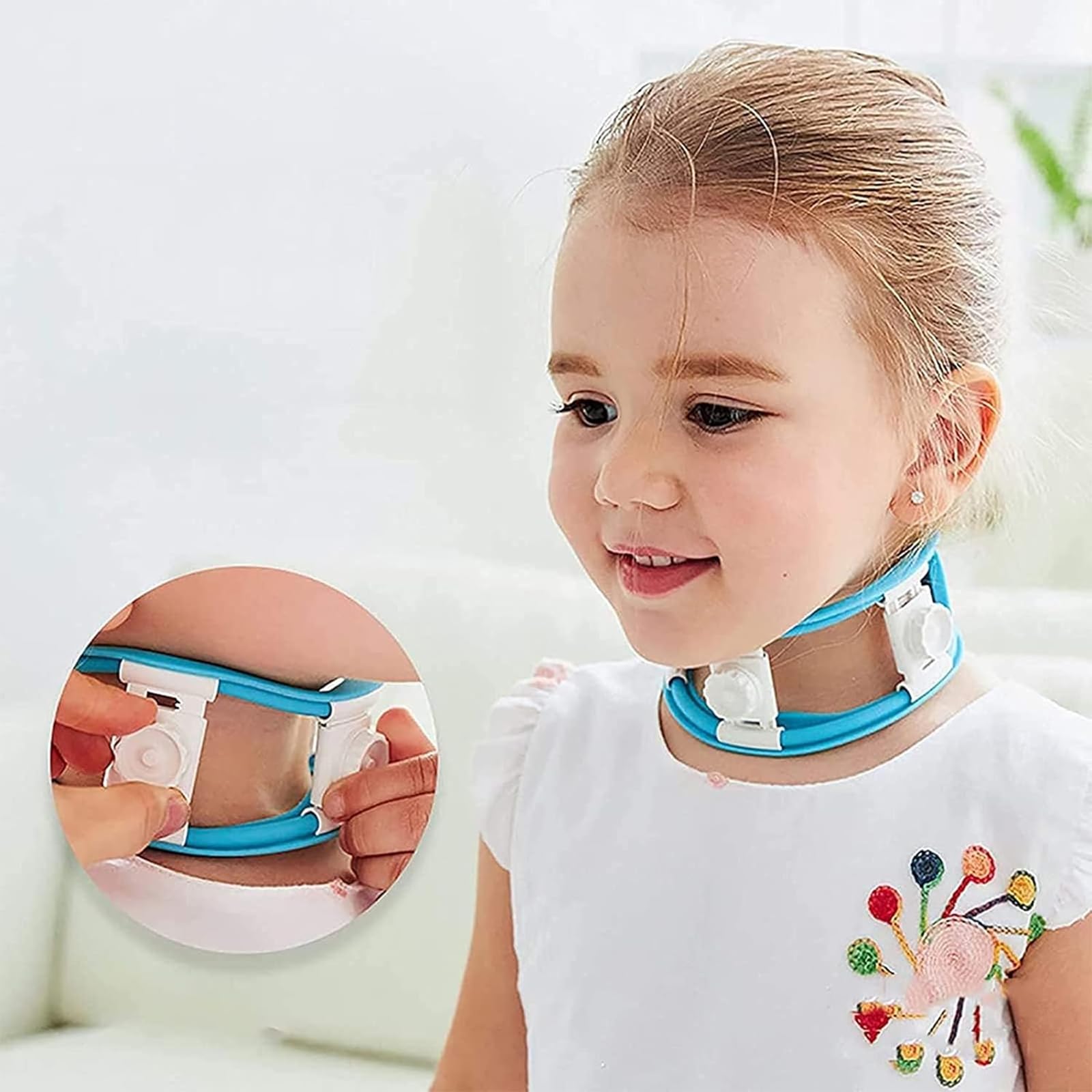 Collarín Cervical para Niños, con Hebilla De Fijación Ajustable Y Diseño Extraíble, Tratamiento Eficaz De La Tortícolis Desde Los 6 Meses hasta Los 7 Años, para El Latigazo Cervical